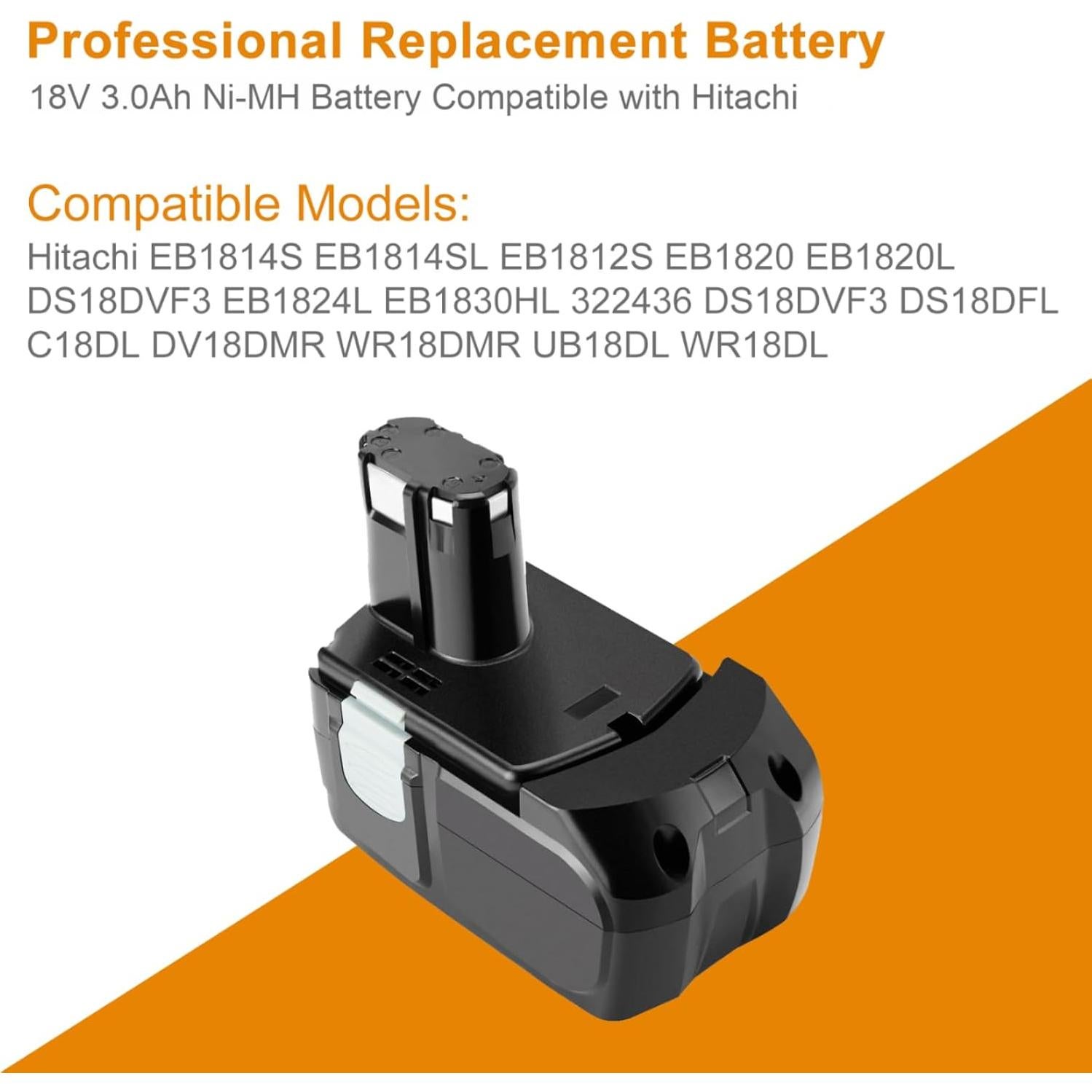 Batería Ni-MH Shentec 3.0Ah 18V Compatible con Hitachi