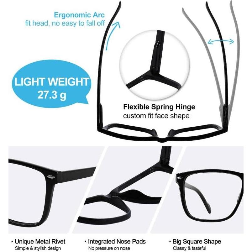 Gafas de lectura bifocales WEMOOTANTS 1.75 con bloqueo luz azul