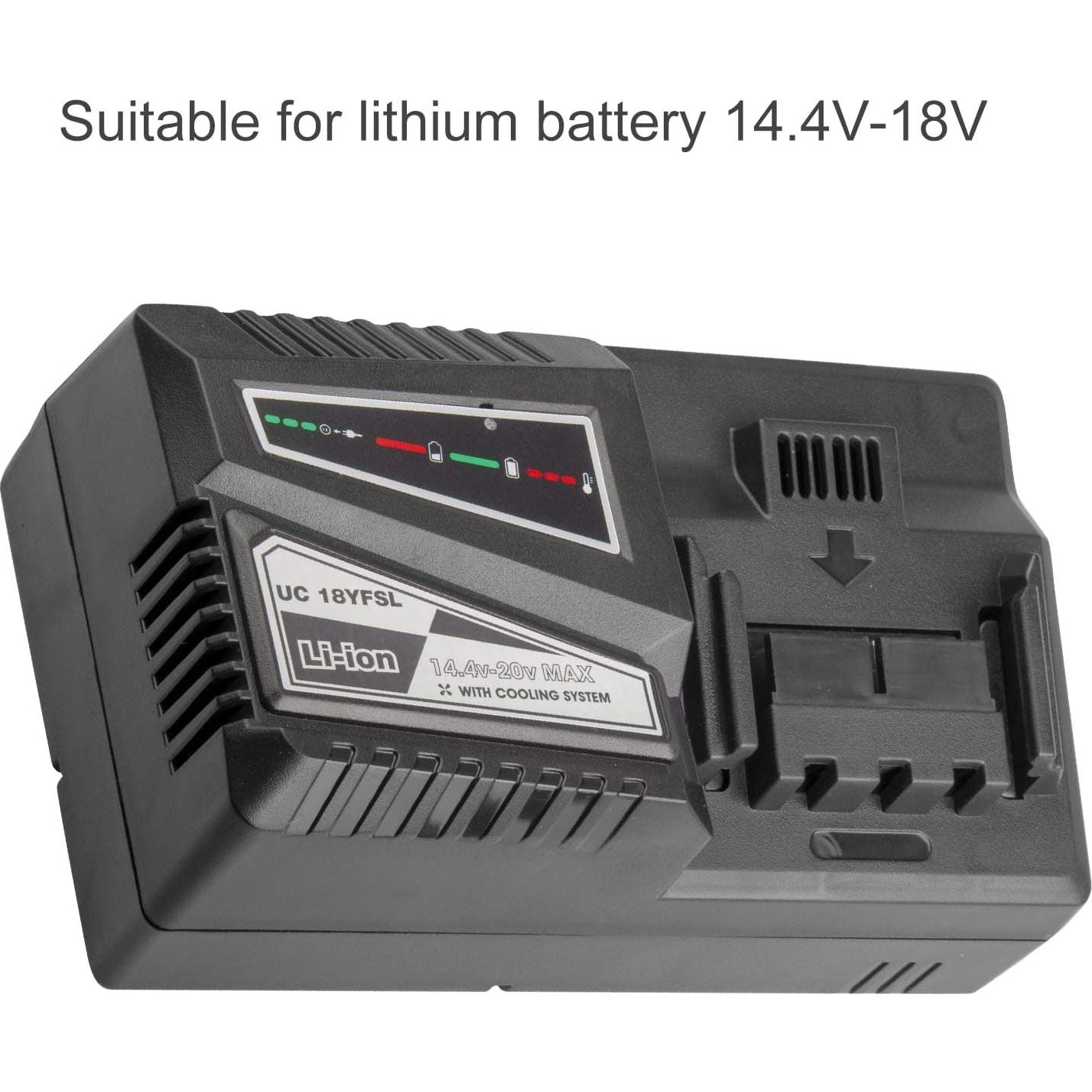 Cargador Rápido Hitachi 14.4V-18V Batería Litio UC18YFSL