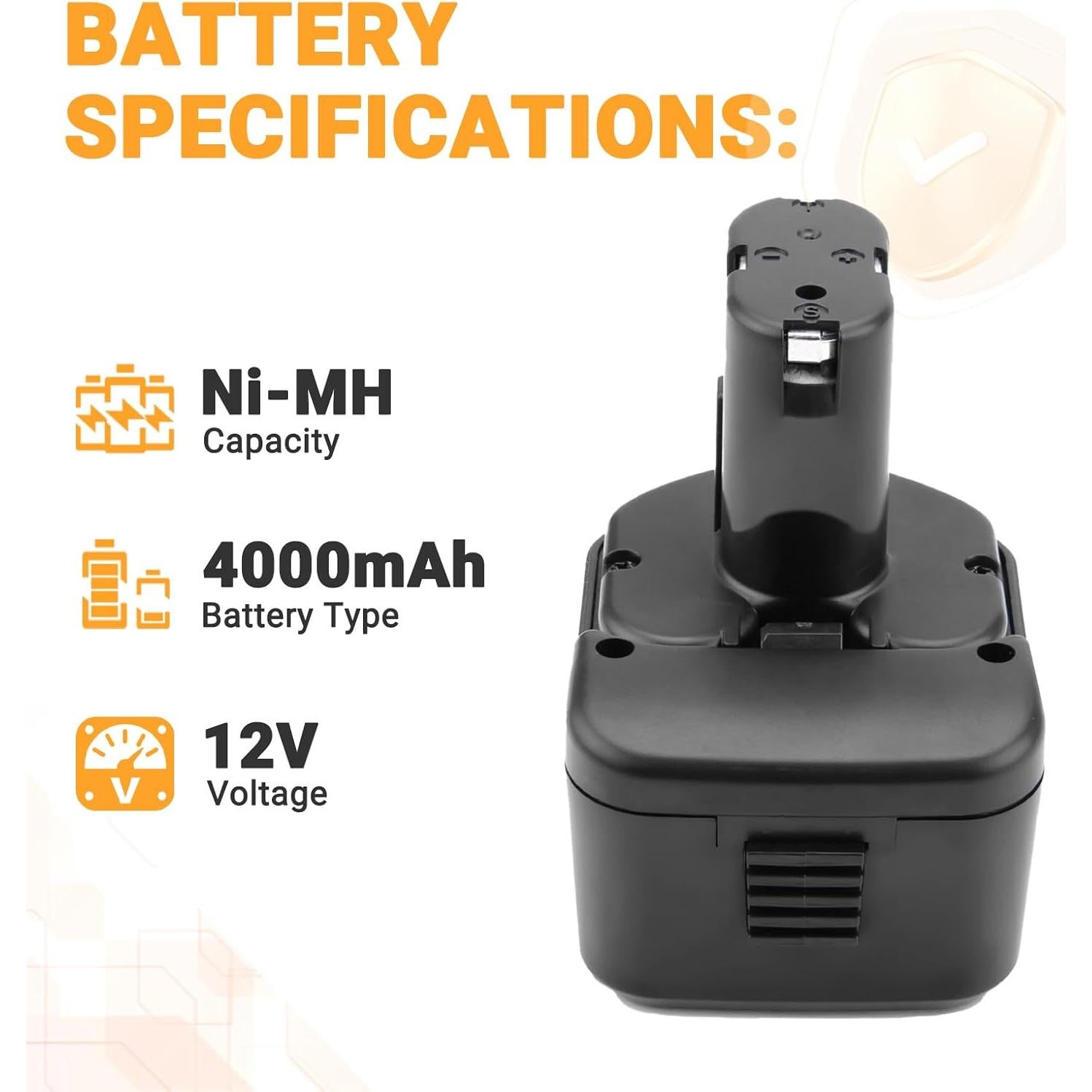 Batería de Reemplazo Shentec 4000mAh 12V Ni-MH para Hitachi