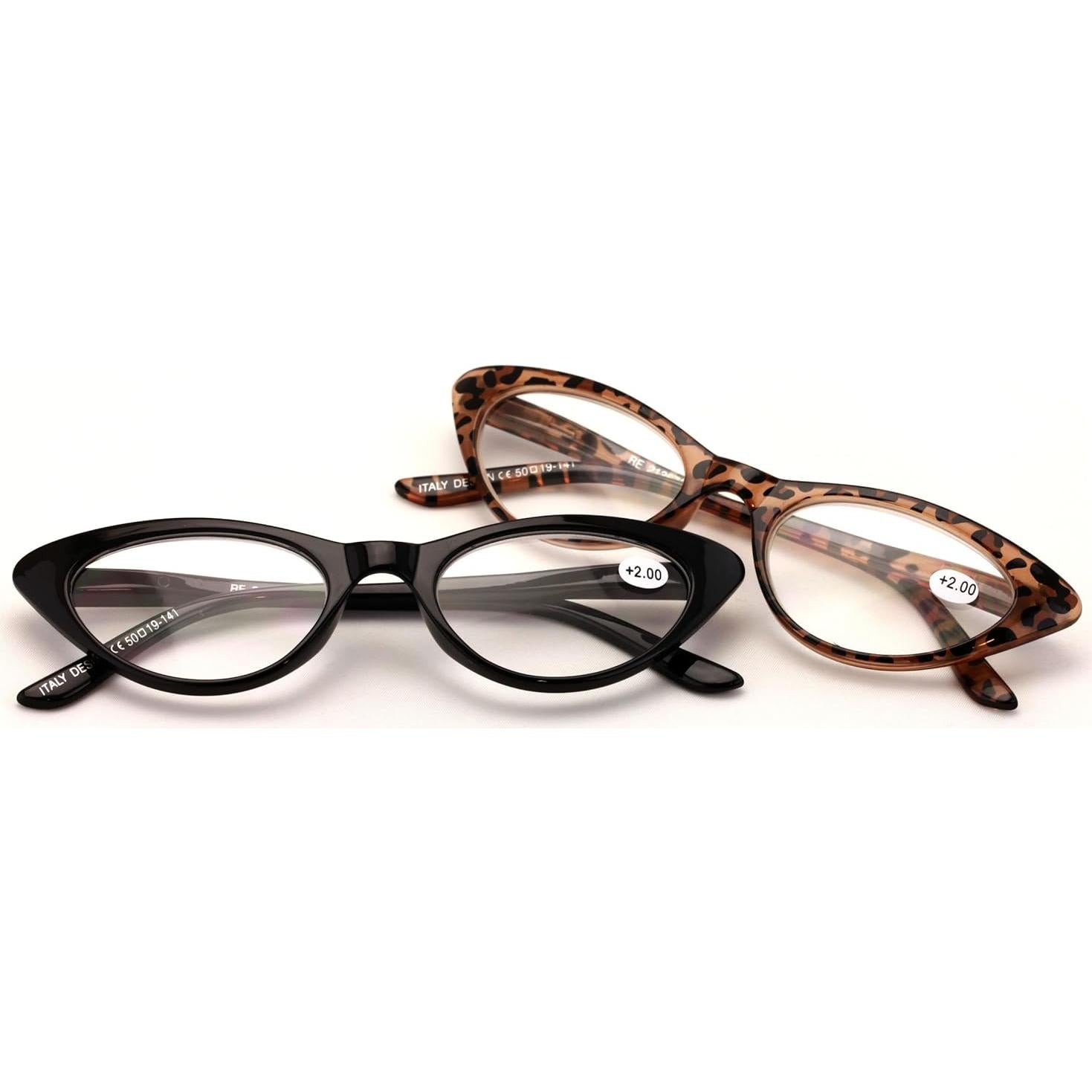 Gafas de Lectura V.W.E. Estilo Gato 3.0x 2 Pares