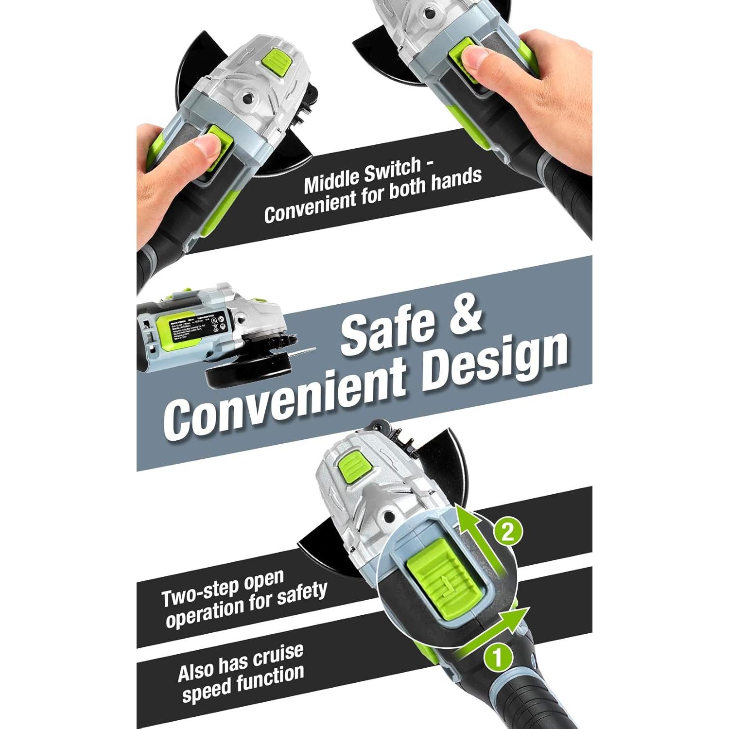 Amoladora Angular Inalámbrica WORKPRO 20V 4-1/2" con Batería