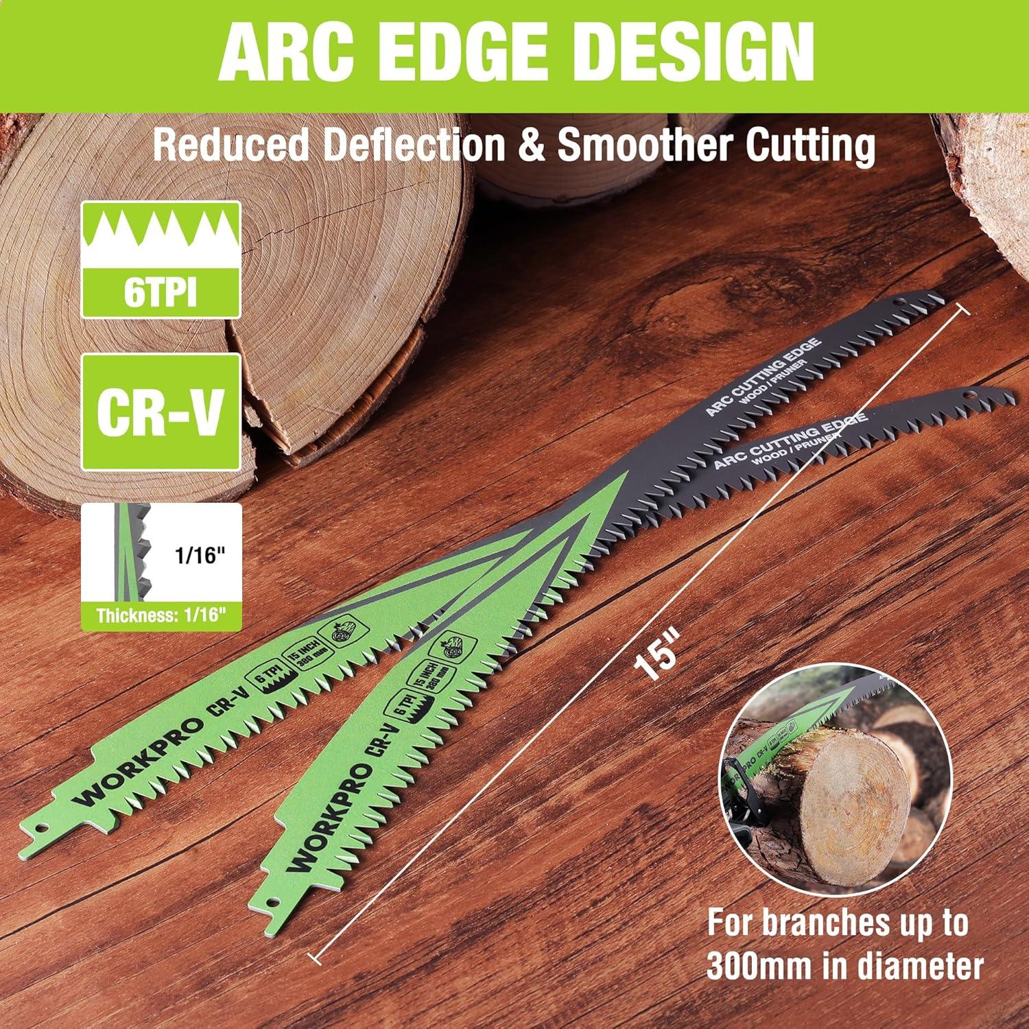 WORKPRO Juego de Hojas de Sierra Recíproca 5 Piezas 380mm