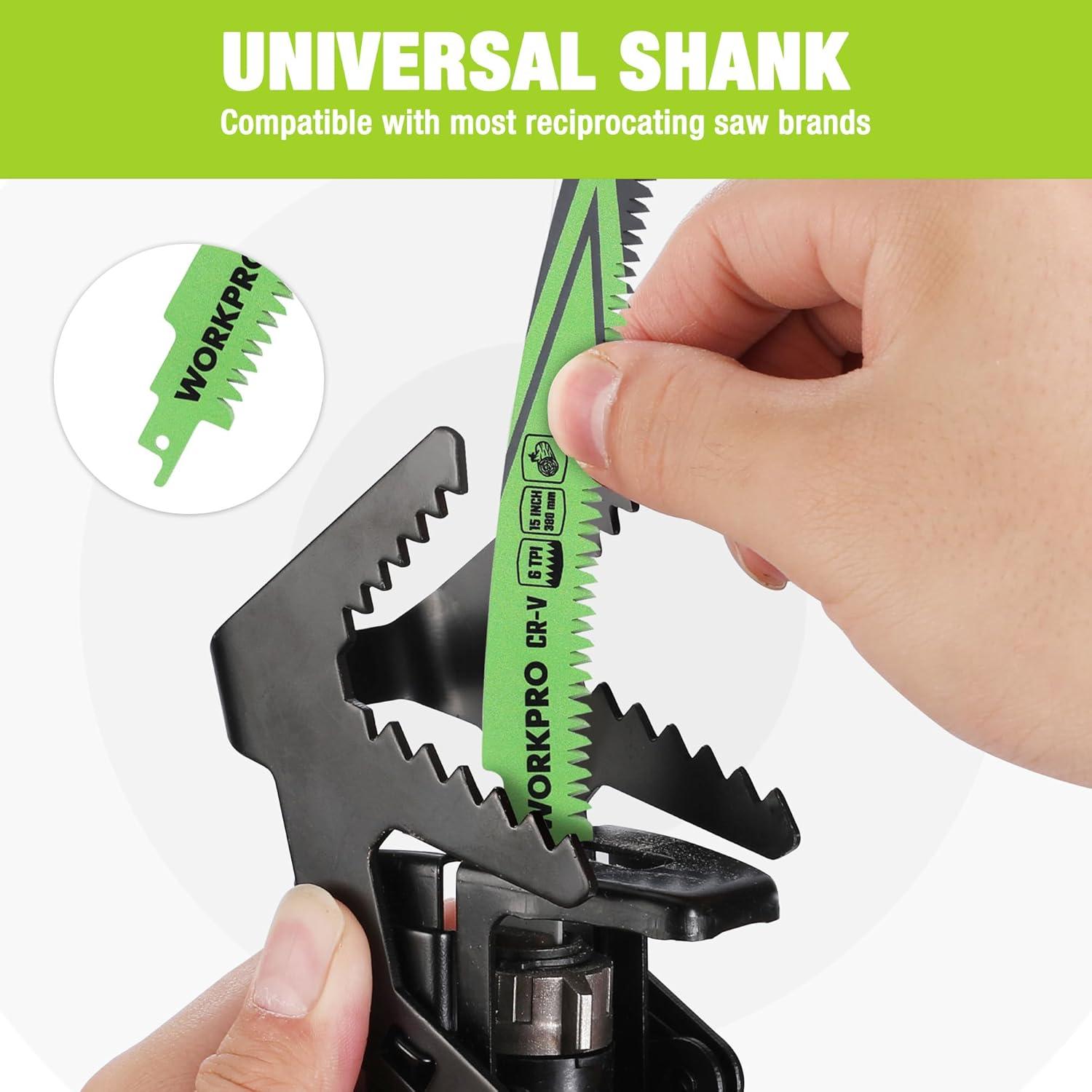 WORKPRO Juego de Hojas de Sierra Recíproca 5 Piezas 380mm