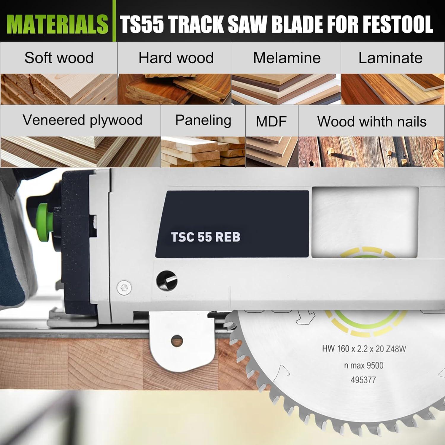 Hoja de Sierra de Pista Jisculo 495377 160mm 48T ATB para Festool