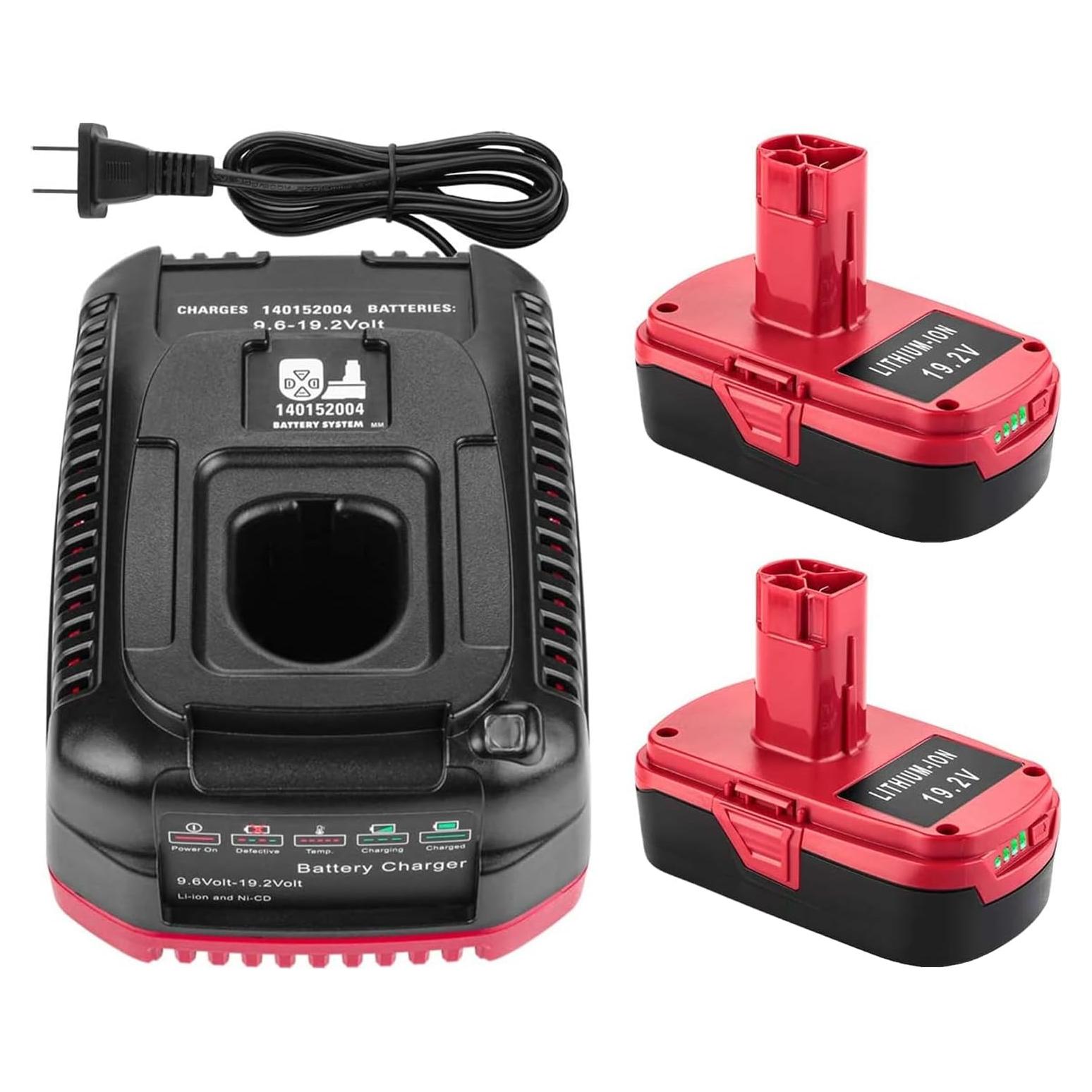 Combo 2 Baterías Litio 4000mAh y Cargador Craftsman C3 19.2V