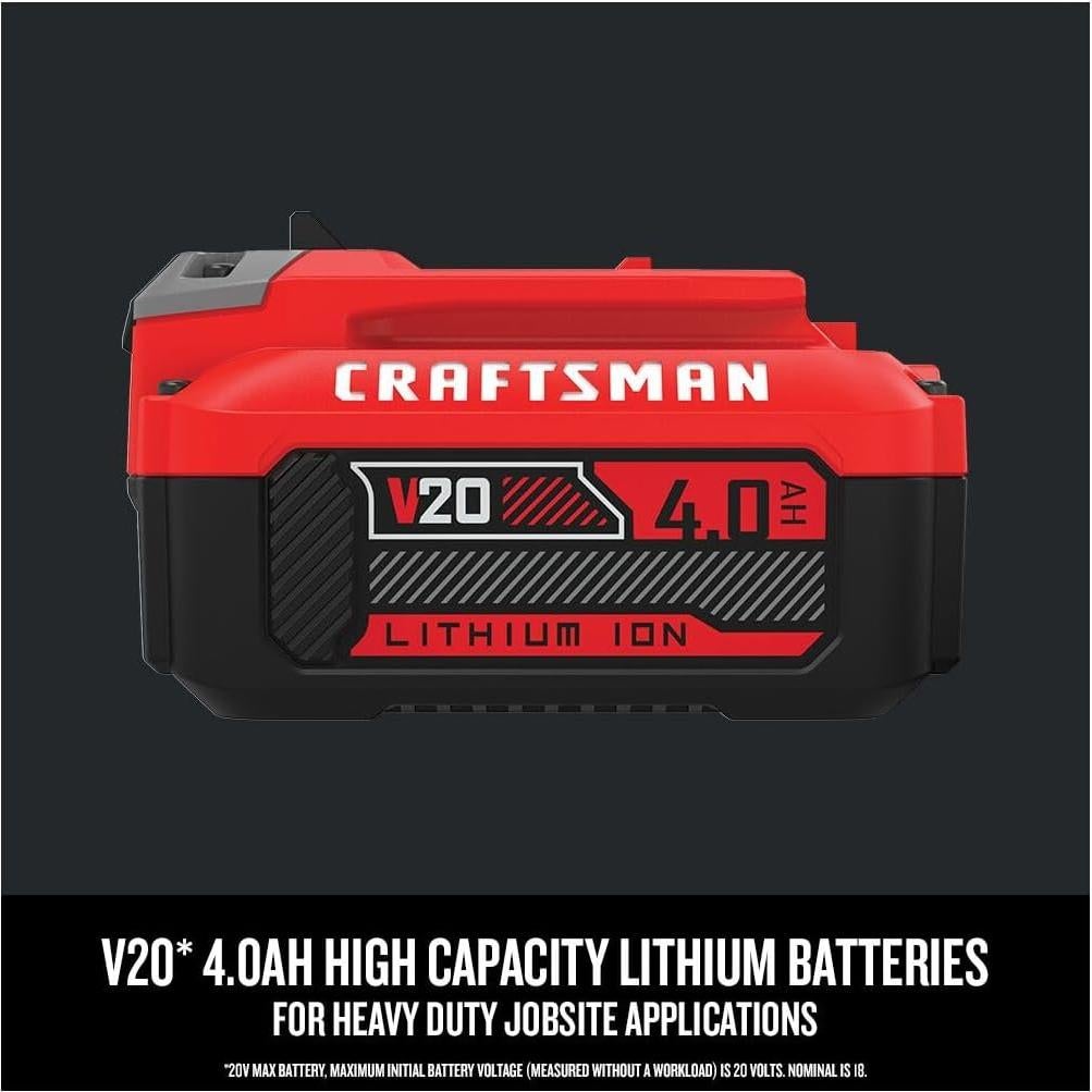 Batería y Cargador CRAFTSMAN V20 4.0Ah, 20V, Ion de Litio