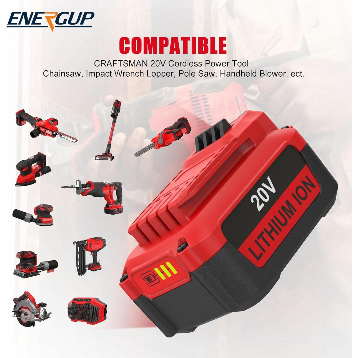 2Pack Baterías de Litio 20V Craftsman 6500mAh + Cargador Doble