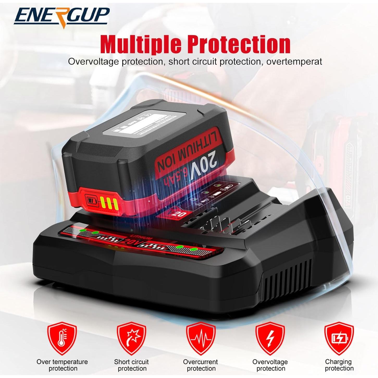 2Pack Baterías de Litio 20V Craftsman 6500mAh + Cargador Doble