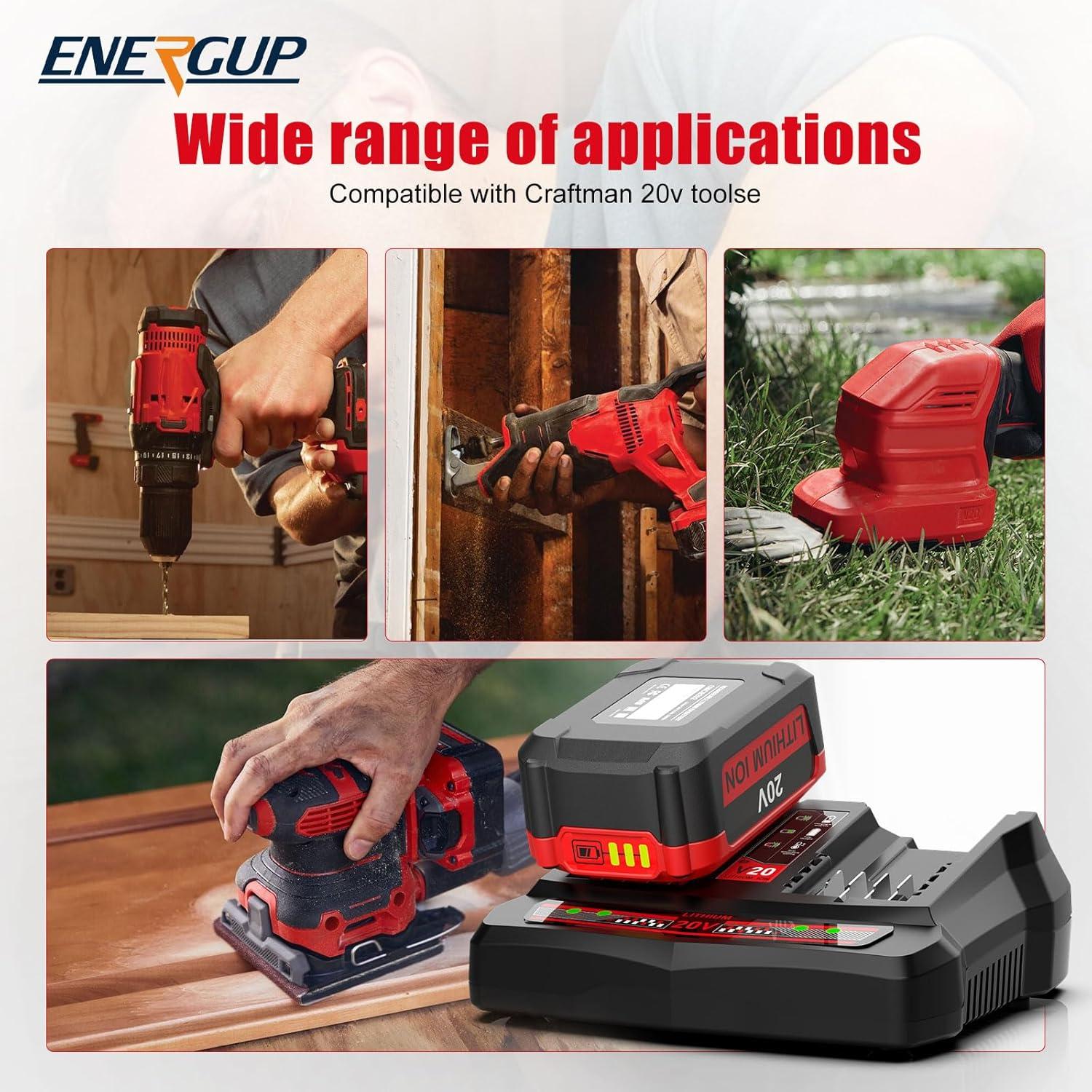2Pack Baterías de Litio 20V Craftsman 6500mAh + Cargador Doble