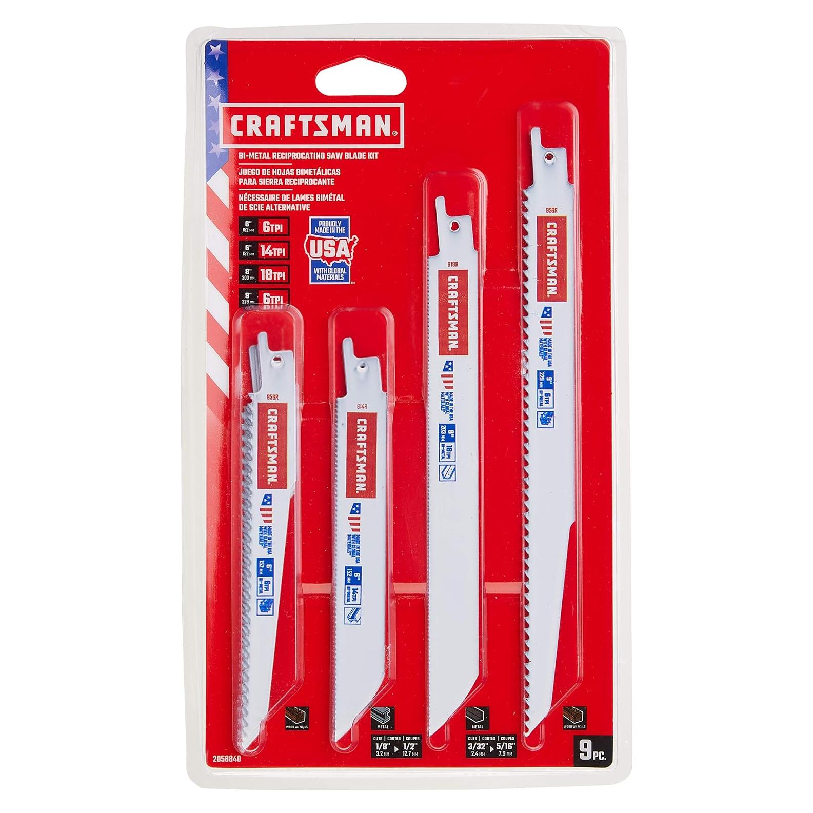 Hojas de Sierra Recíproca Craftsman 9 Piezas Bi-Metal