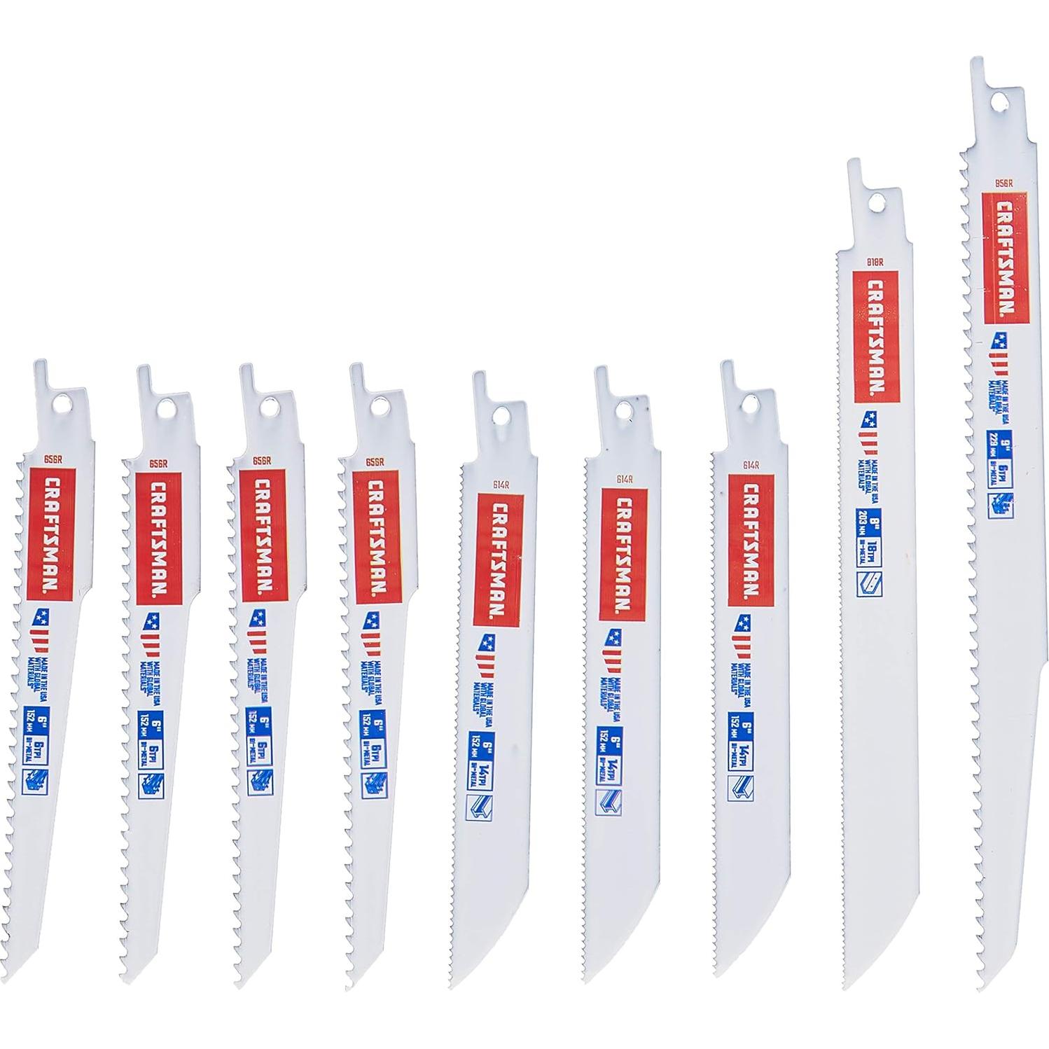 Hojas de Sierra Recíproca Craftsman 9 Piezas Bi-Metal