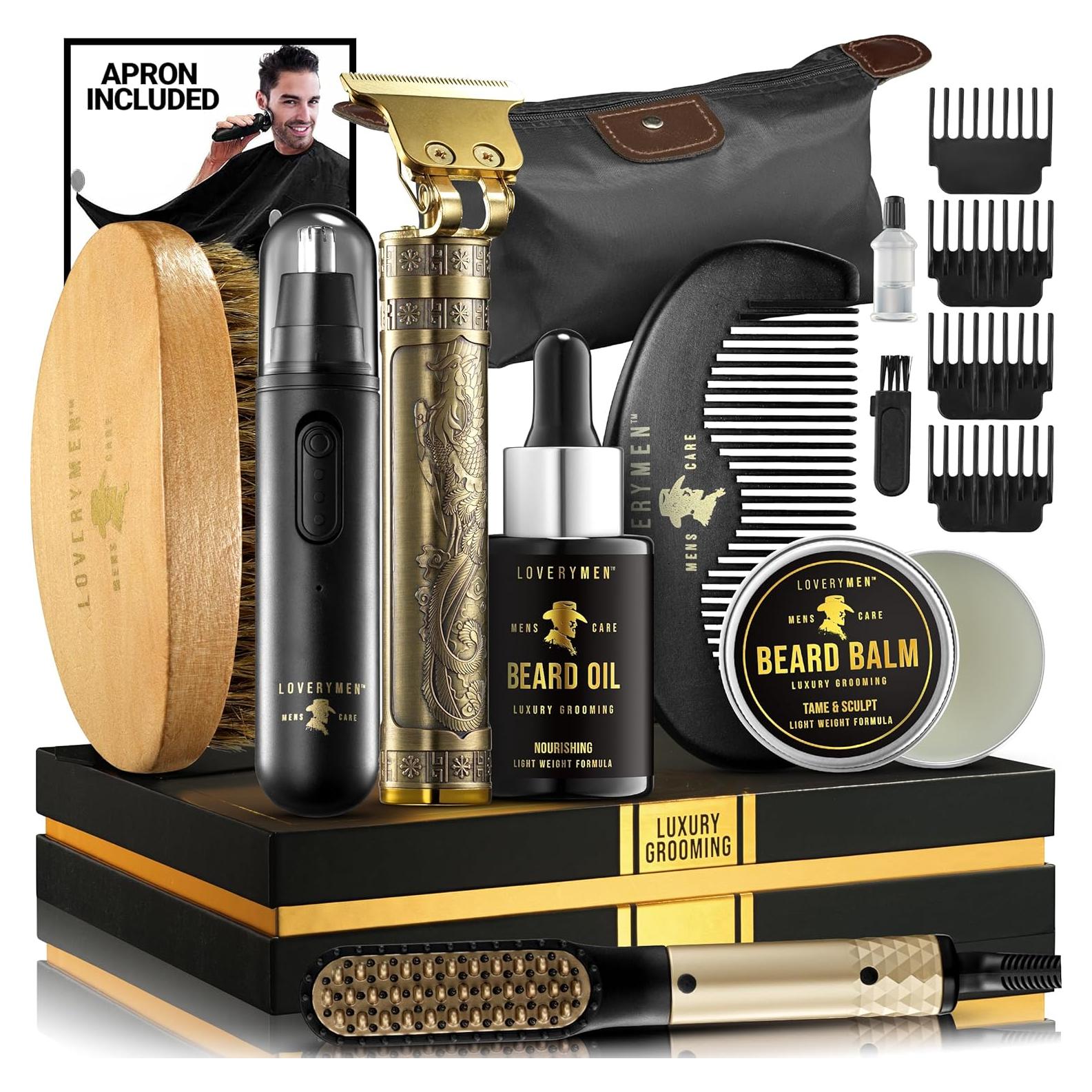 Kit de Cuidado de Barba Lovery 15 Piezas para Hombres