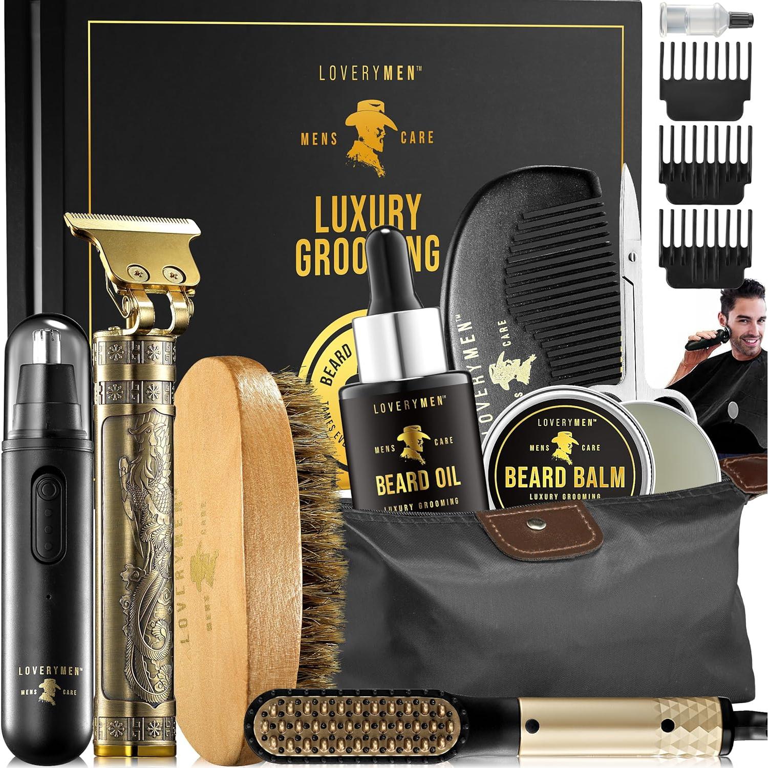 Kit de Cuidado de Barba Lovery 15 Piezas para Hombres