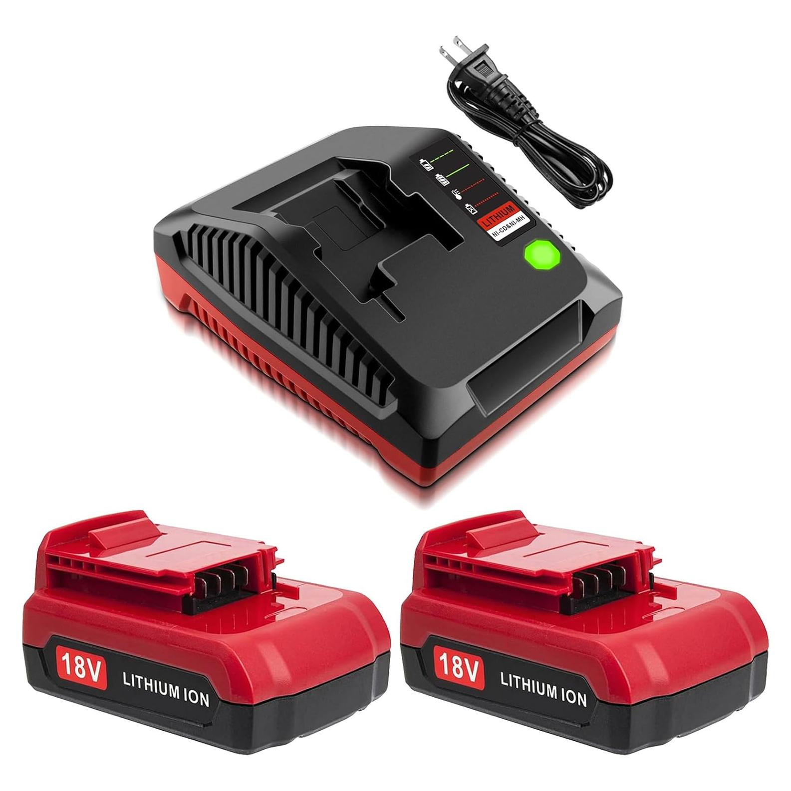 2 Baterías de Litio 18V Porter Cable PC18BLX + Cargador PCXMVC