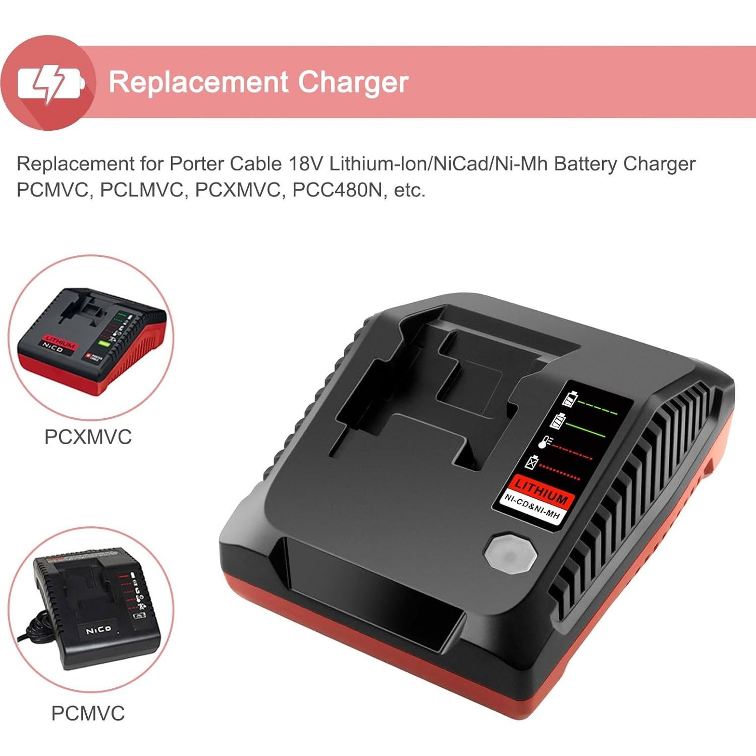2 Baterías de Litio 18V Porter Cable PC18BLX + Cargador PCXMVC