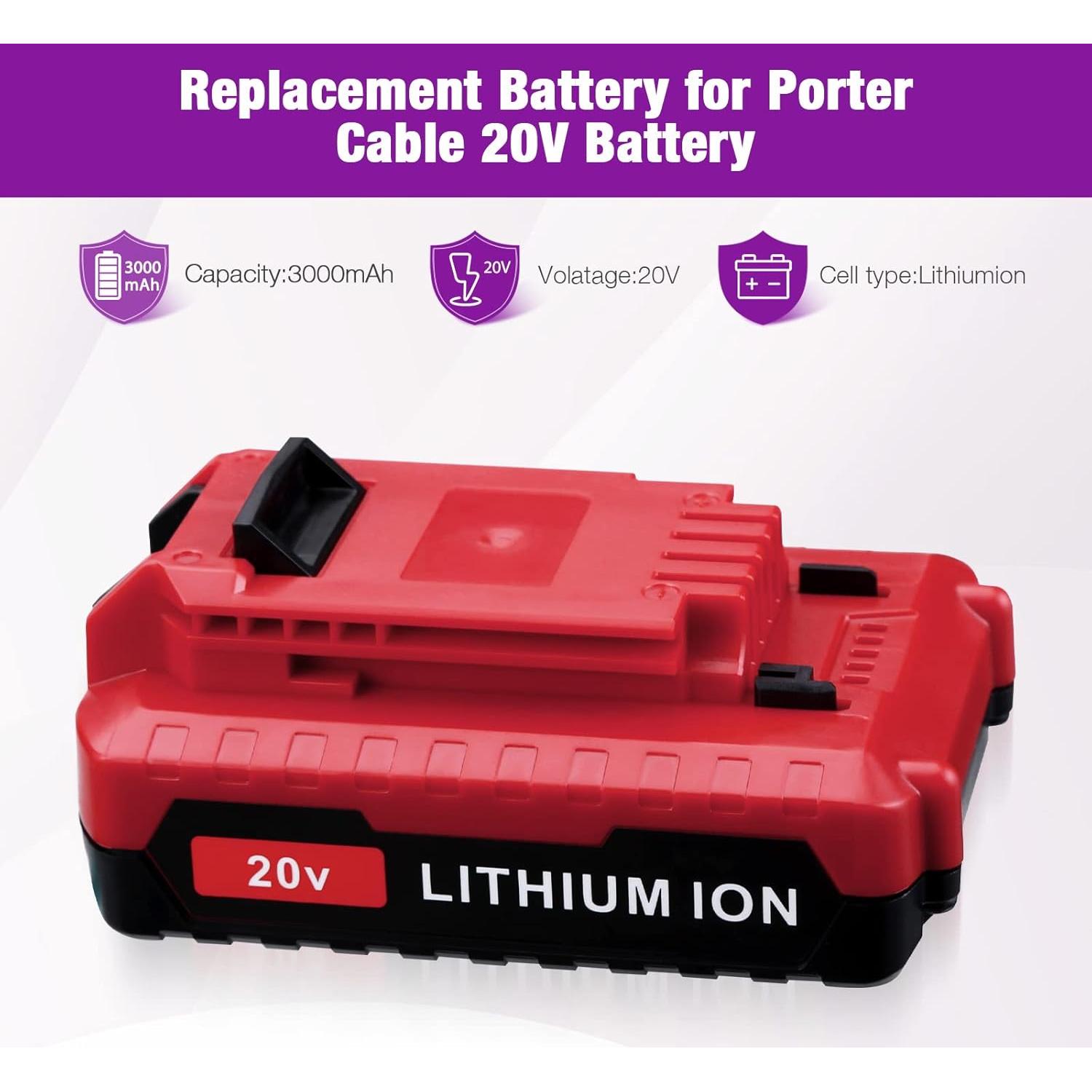 Batería de Litio LORDONE 3000mAh 20V para Porter Cable