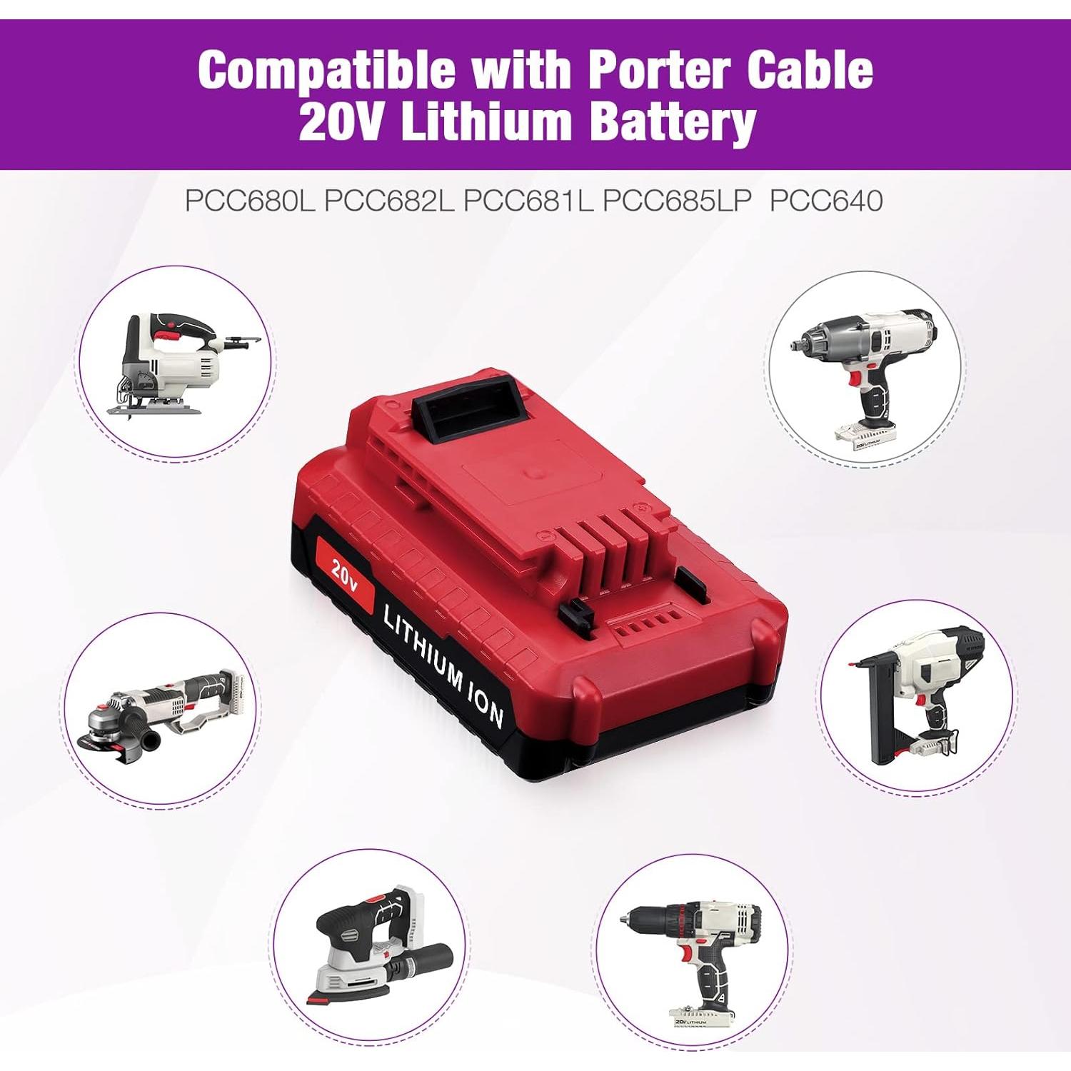 Batería de Litio LORDONE 3000mAh 20V para Porter Cable