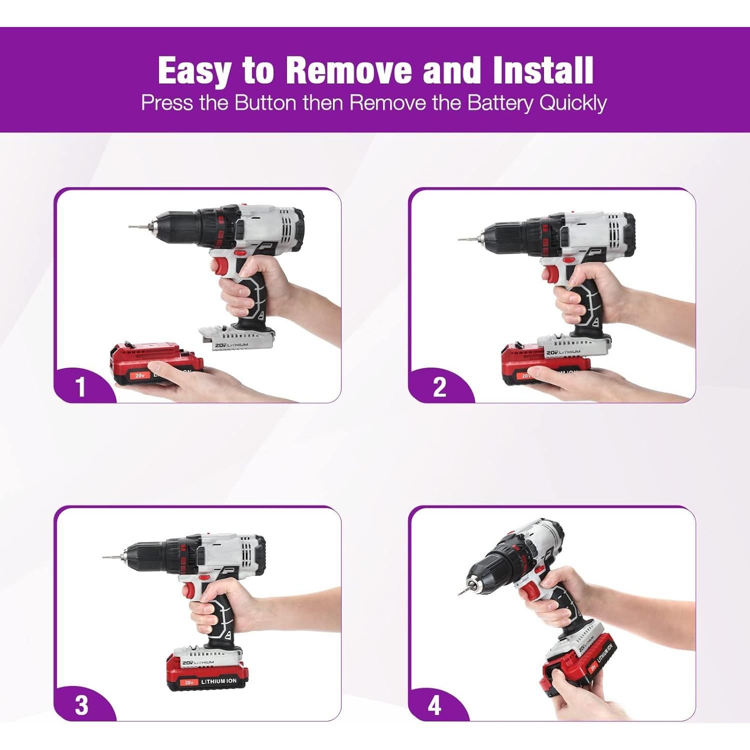 Batería de Litio LORDONE 3000mAh 20V para Porter Cable