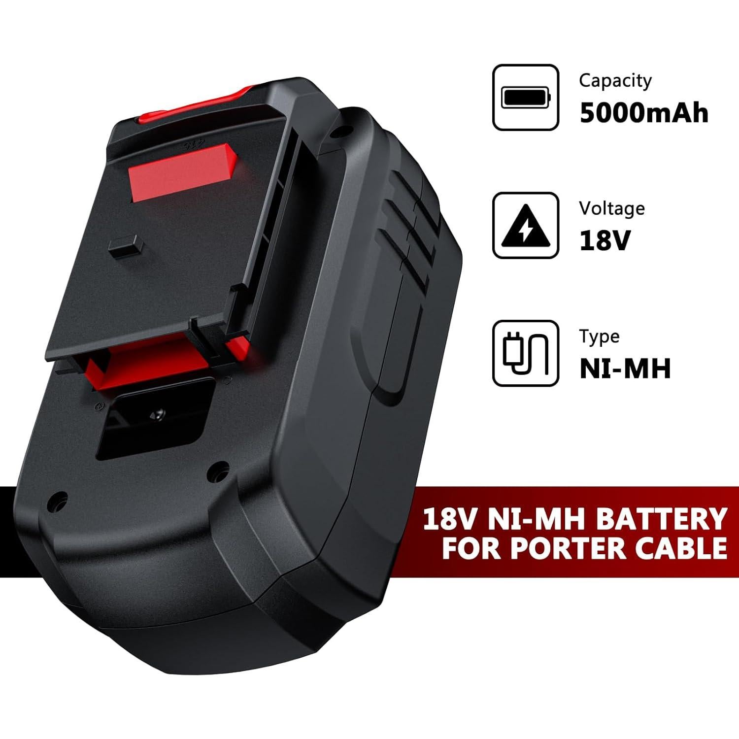 Batería Reemplazo Bonadget 5000mAh 18V para Porter Cable 2Pack