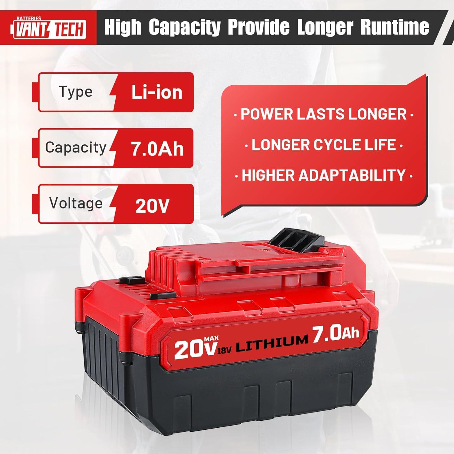 Batería de Litio VANTTECH 20V 7.0Ah para Porter Cable