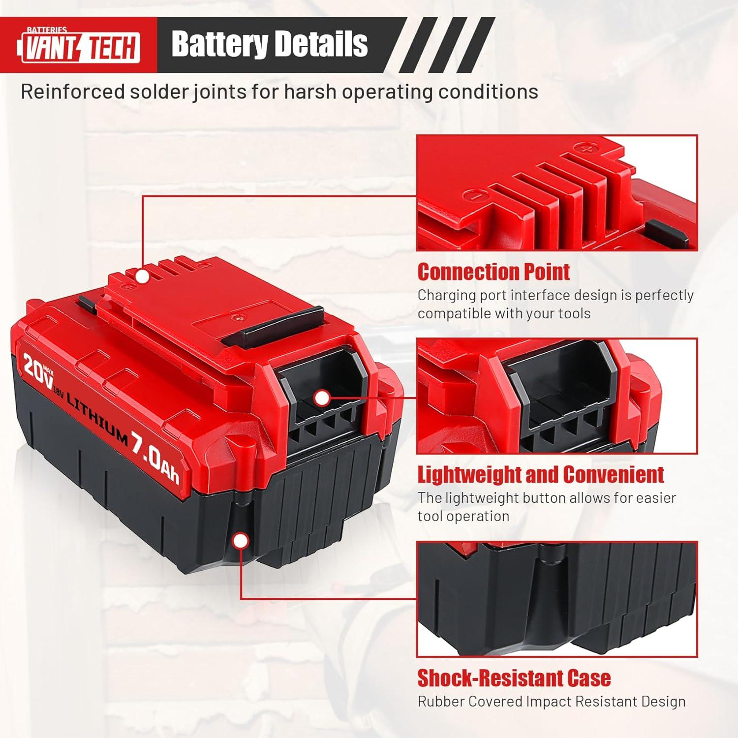 Batería de Litio VANTTECH 20V 7.0Ah para Porter Cable