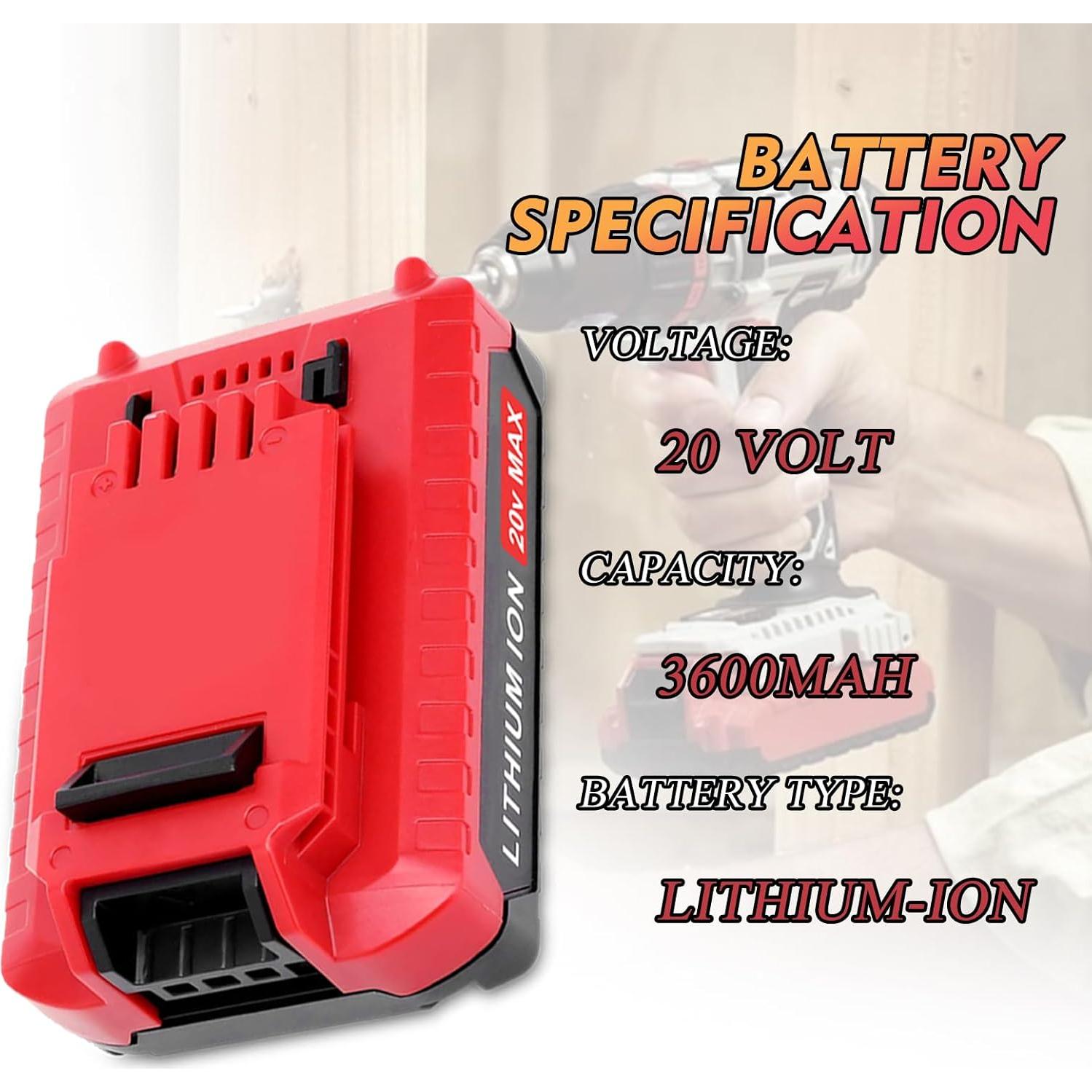 2 Baterías de Reemplazo Porter Cable 20V PCC682L 3600mAh