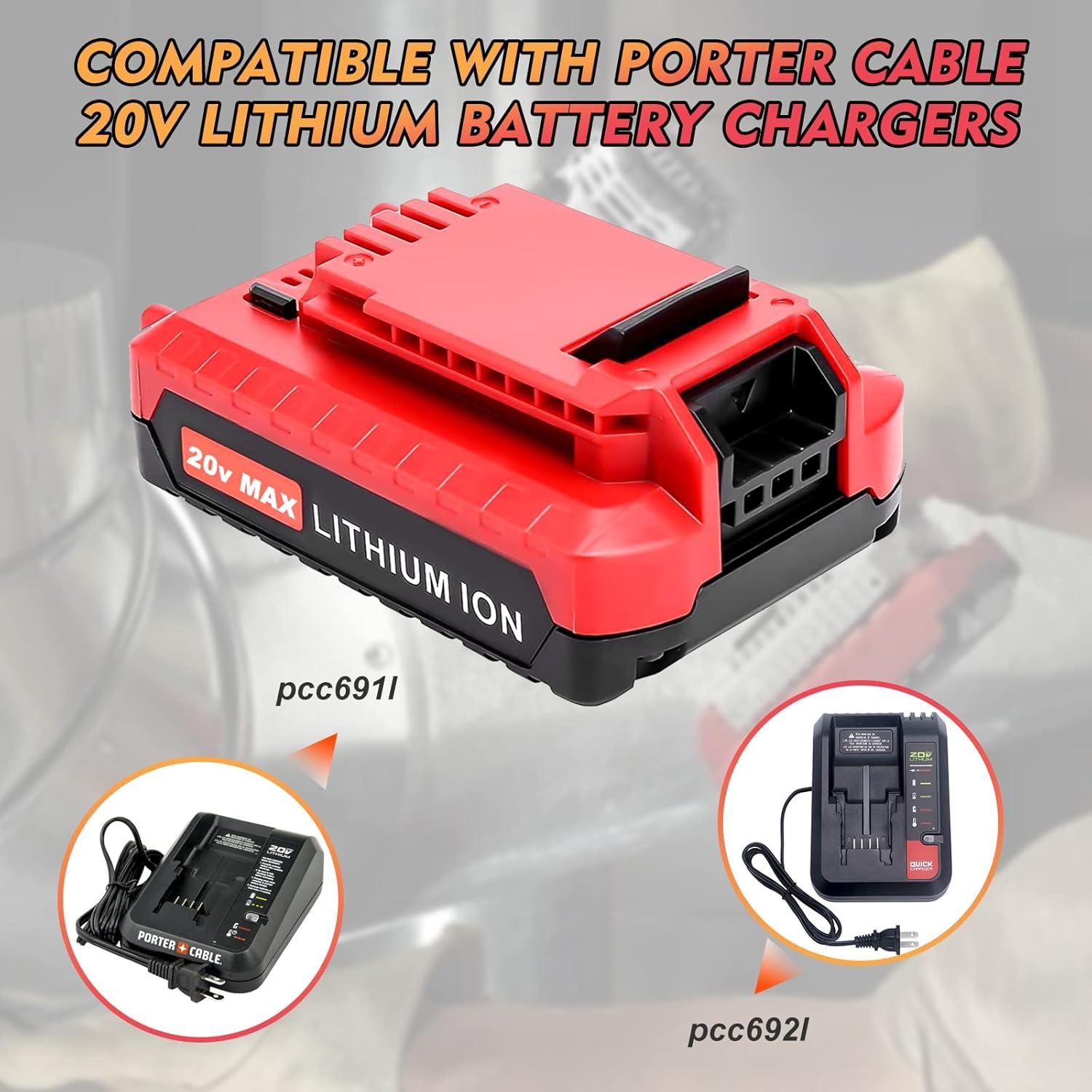 2 Baterías de Reemplazo Porter Cable 20V PCC682L 3600mAh