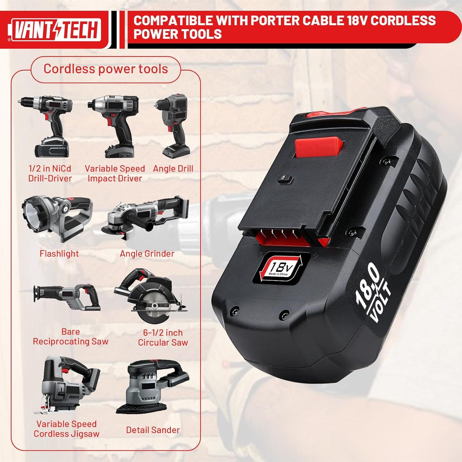 Batería VANTTECH 2Pack 4.8Ah 18V Ni-Mh para Porter Cable