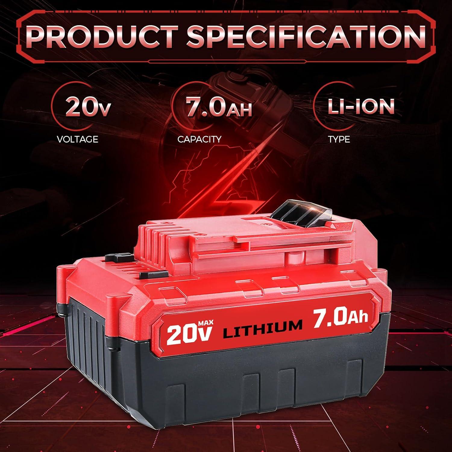 2 Baterías de Litio 20V 7.0Ah GROWFEAT para Porter Cable