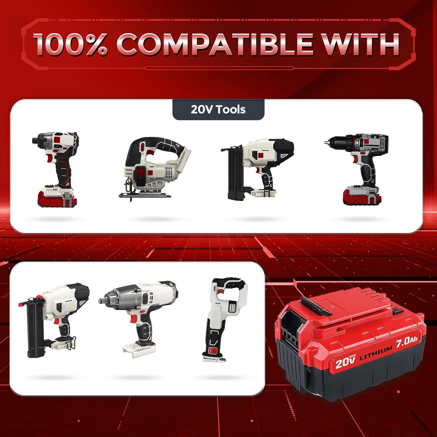 2 Baterías de Litio 20V 7.0Ah GROWFEAT para Porter Cable