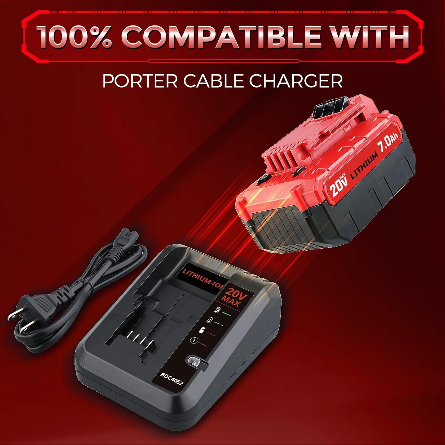 2 Baterías de Litio 20V 7.0Ah GROWFEAT para Porter Cable