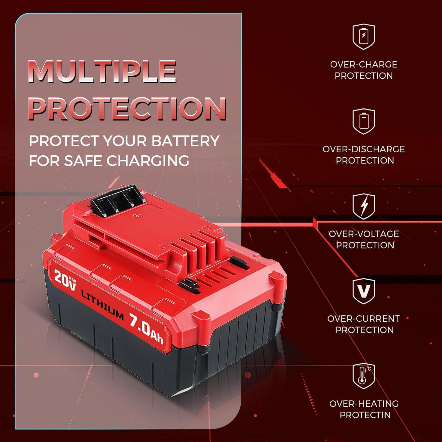 2 Baterías de Litio 20V 7.0Ah GROWFEAT para Porter Cable