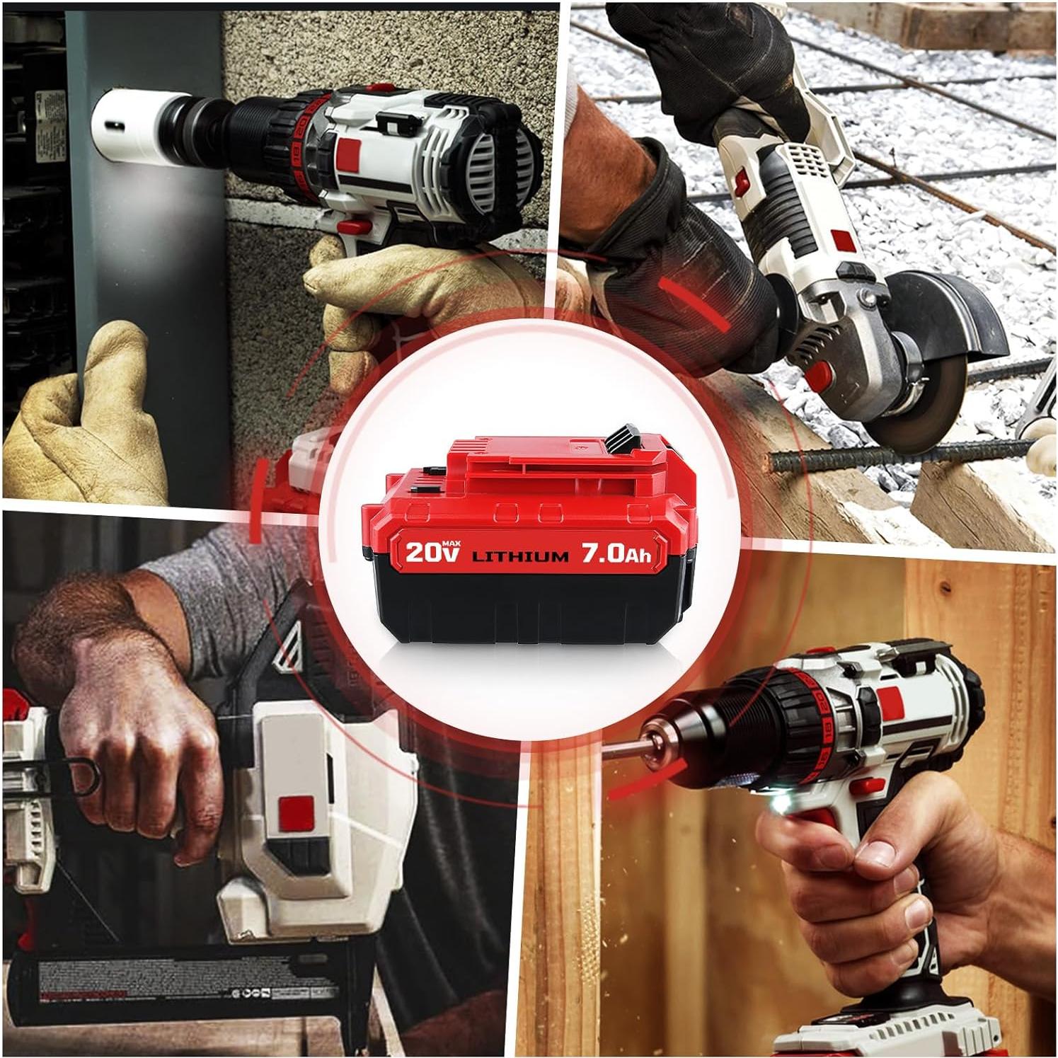 2 Baterías de Litio 20V 7.0Ah GROWFEAT para Porter Cable