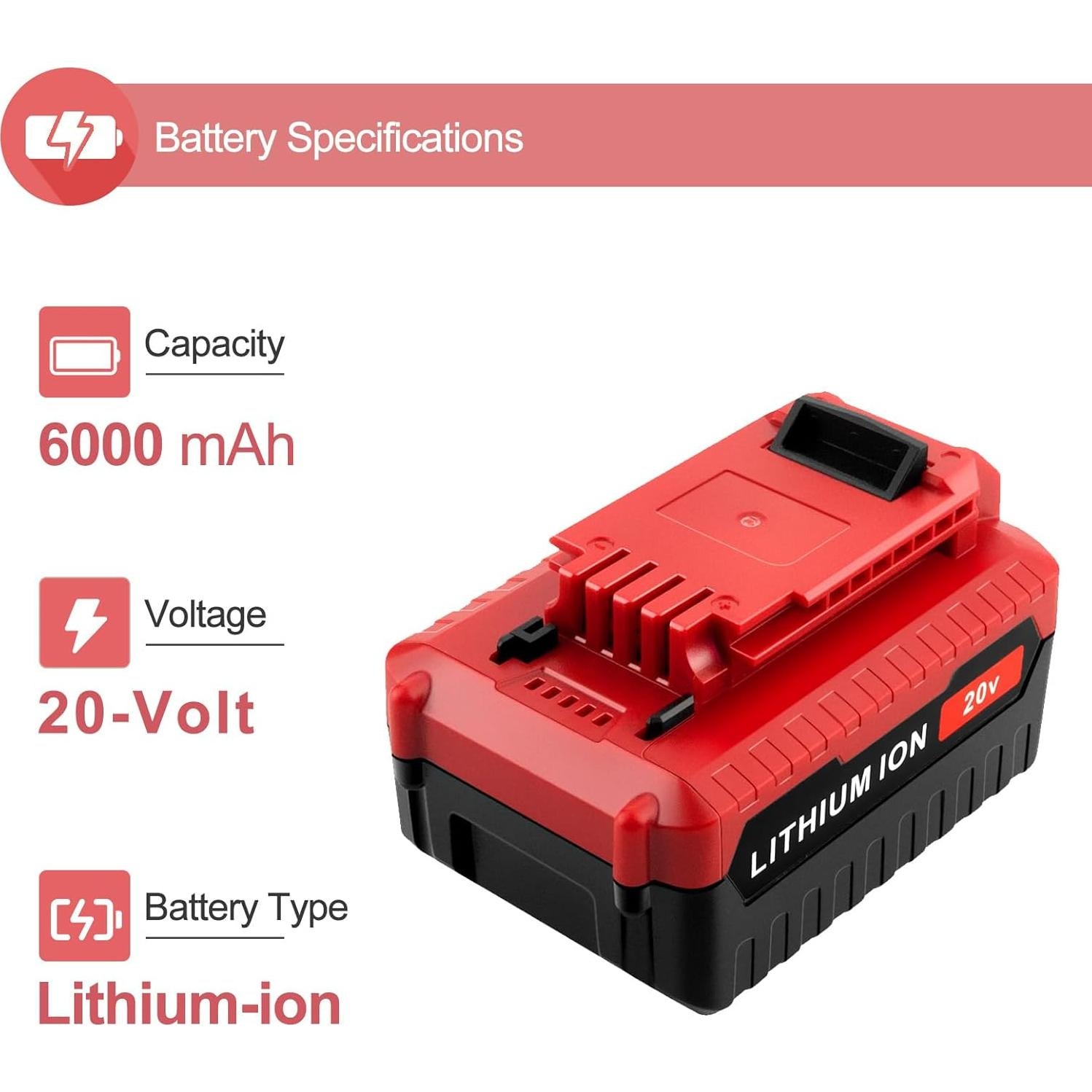 Batería de Litio 20V UGLOEY PCC685L 6000mAh Compatible Porter Cable