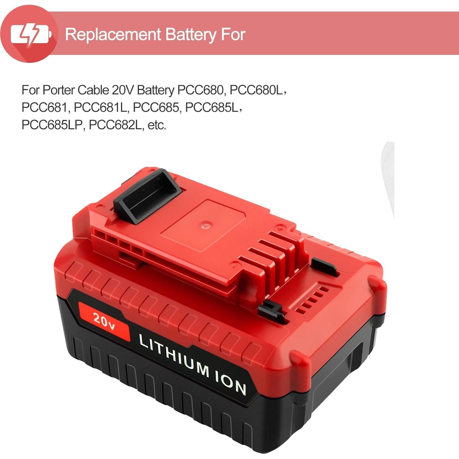 Batería de Litio 20V UGLOEY PCC685L 6000mAh Compatible Porter Cable