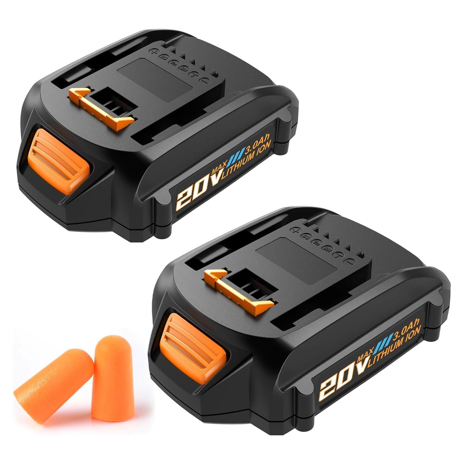 2 Baterías de Reemplazo 3000mAh Koedsion para Worx 20V