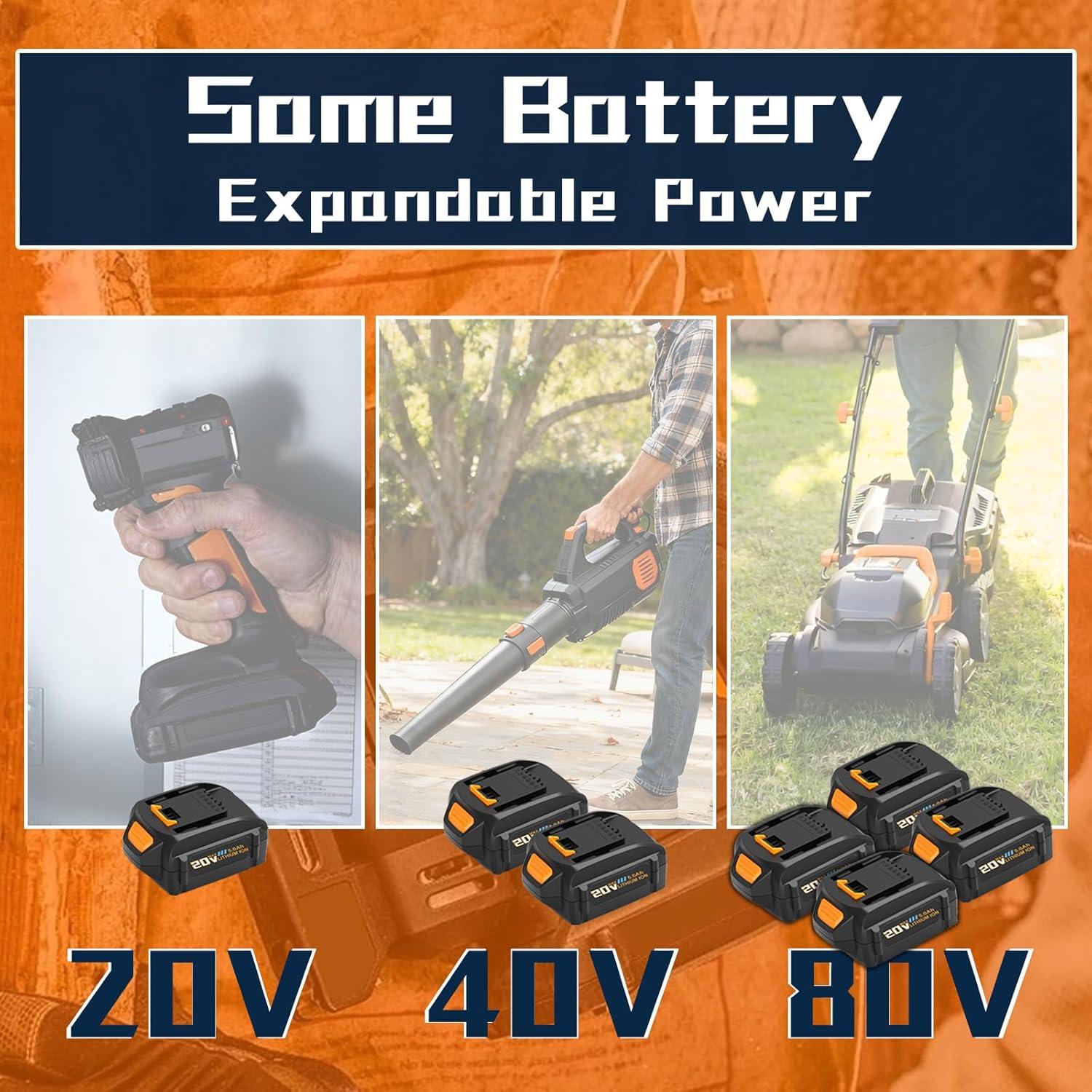 2 Baterías de Reemplazo 3000mAh Koedsion para Worx 20V