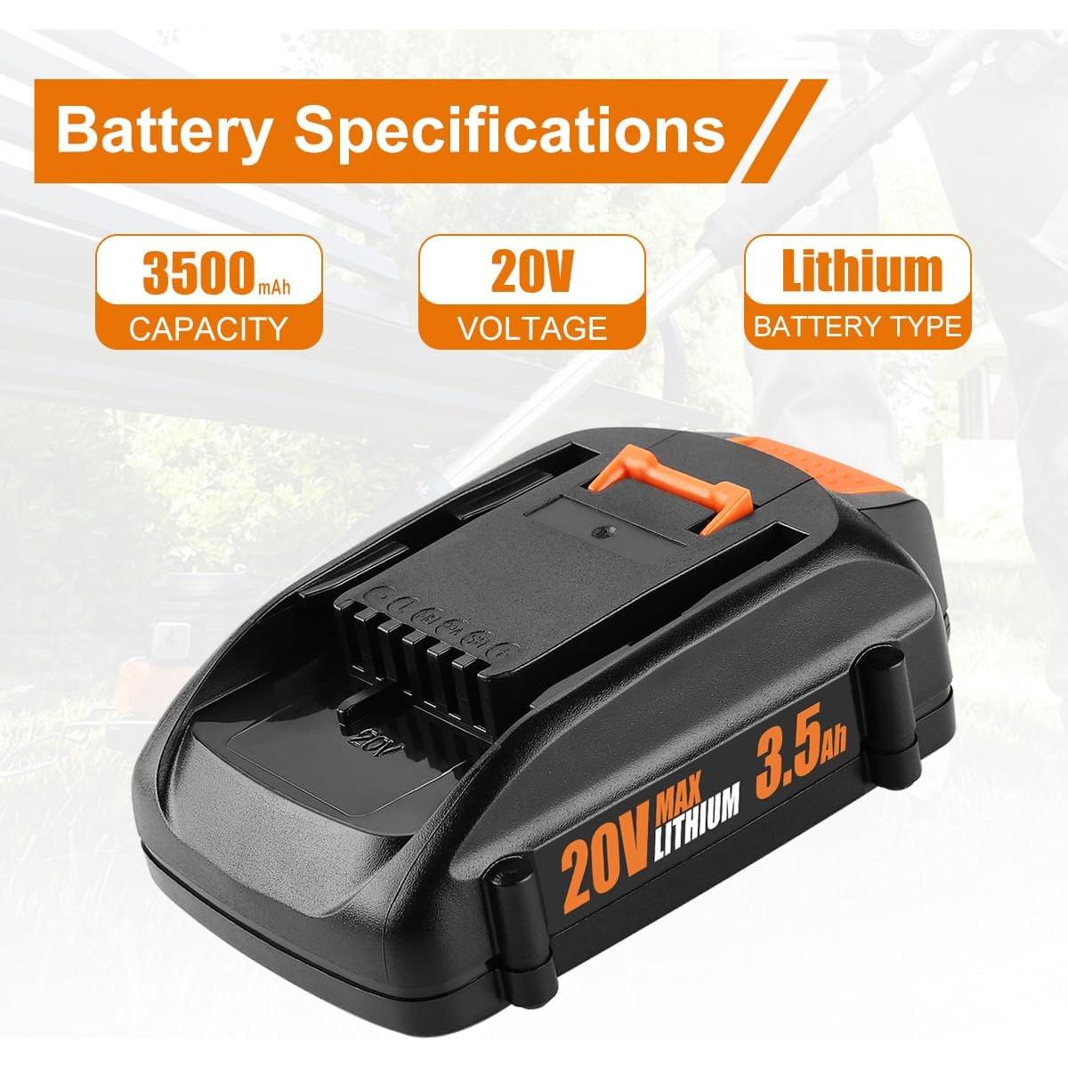 Batería de Reemplazo 20V 3500mAh Worx WA3525 - 2 Paquetes
