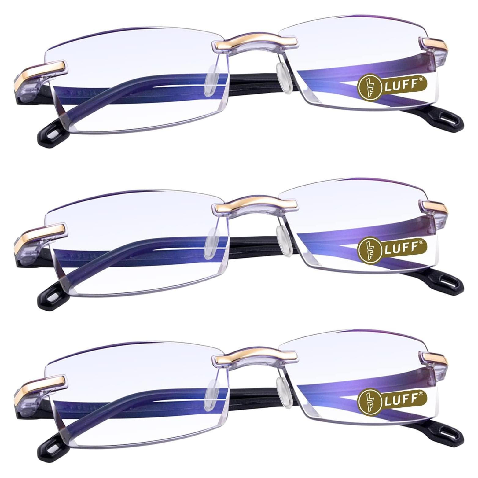 Gafas de lectura LUFF 2 pares Anti-Blue 2.0X sin marco