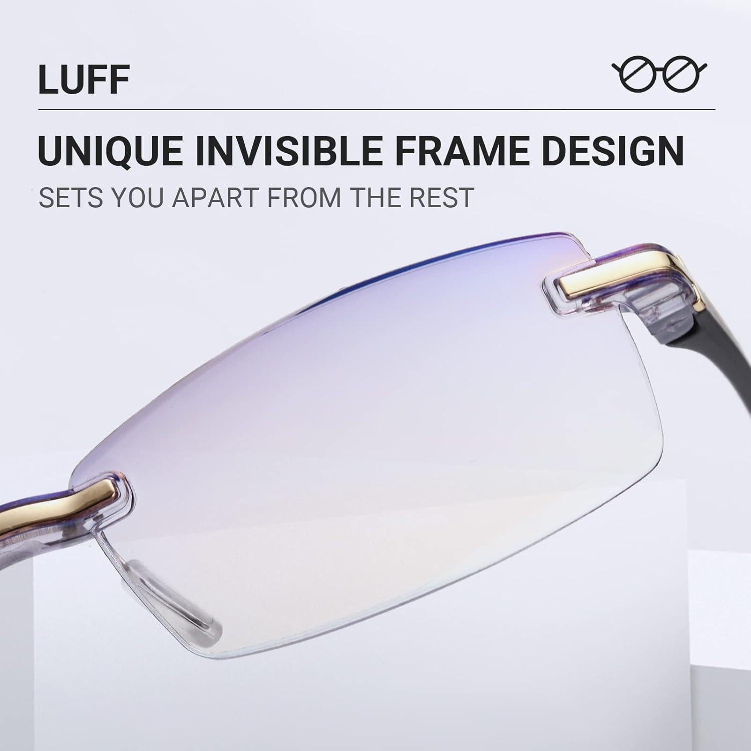 Gafas de lectura LUFF 2 pares Anti-Blue 2.0X sin marco