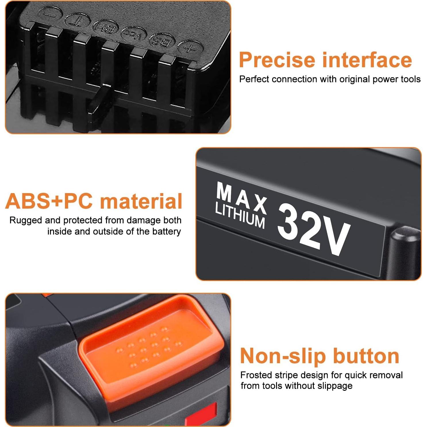 Batería de Litio 32V 3.5Ah DONGPUCUN para Herramientas Worx