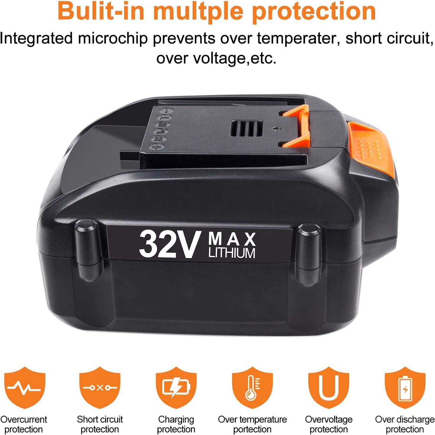 Batería de Litio 32V 3.5Ah DONGPUCUN para Herramientas Worx