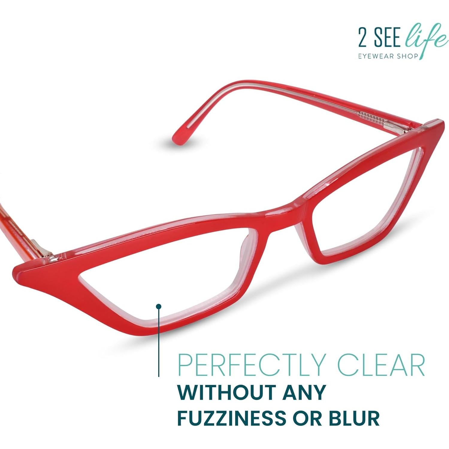 Gafas de Lectura Cat Eye 2SeeLife Rojas 3.5x Modernas