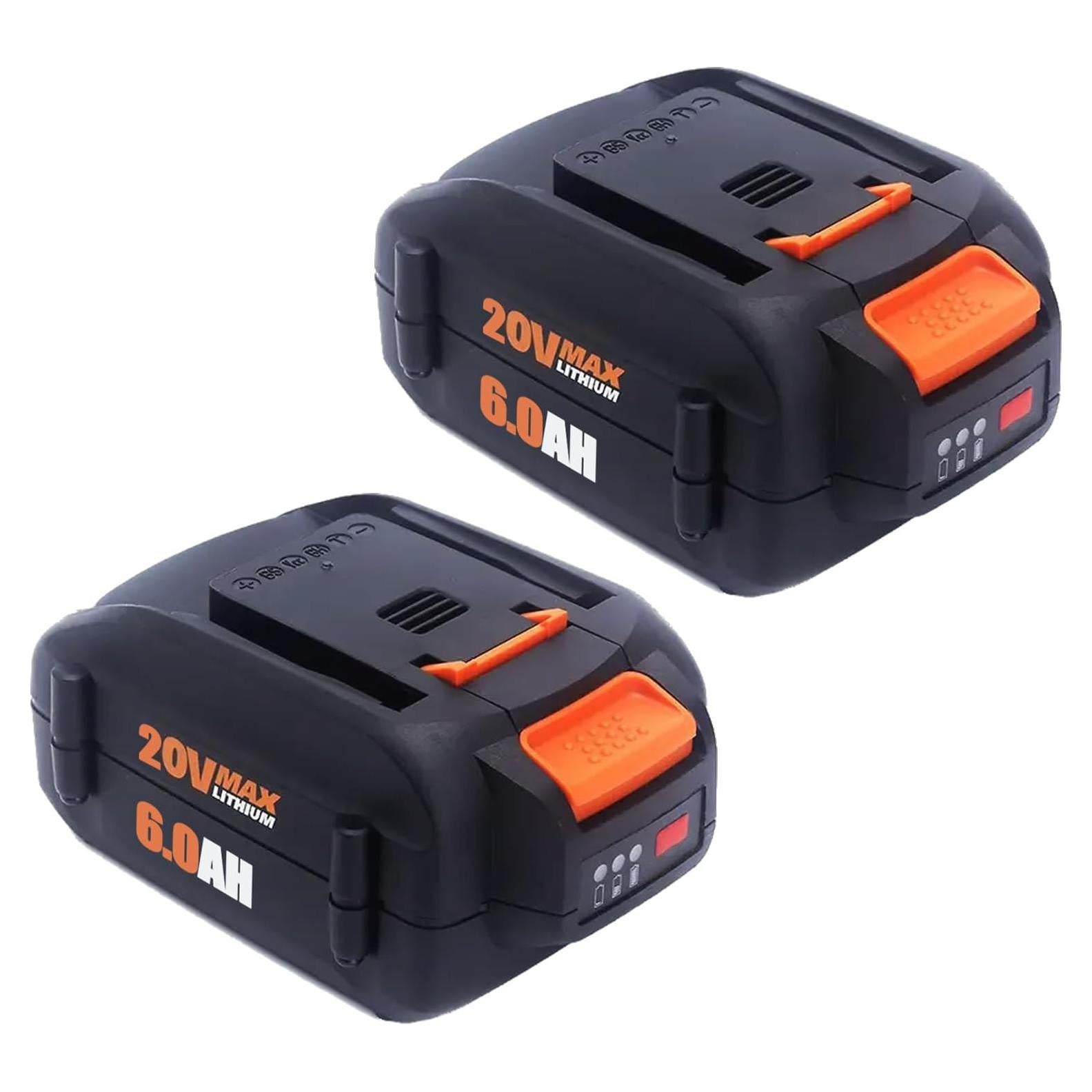 Paquete de 2 Baterías Li-ion 20V 6500mAh Compatible Worx