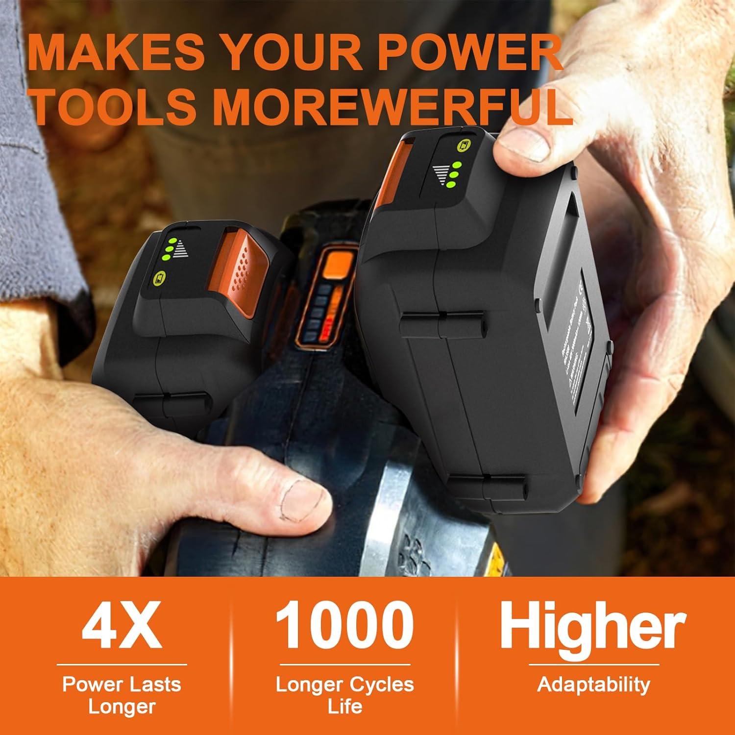 Batería de Reemplazo Powilling 20V 6.5Ah para Worx WA3578 WA3575