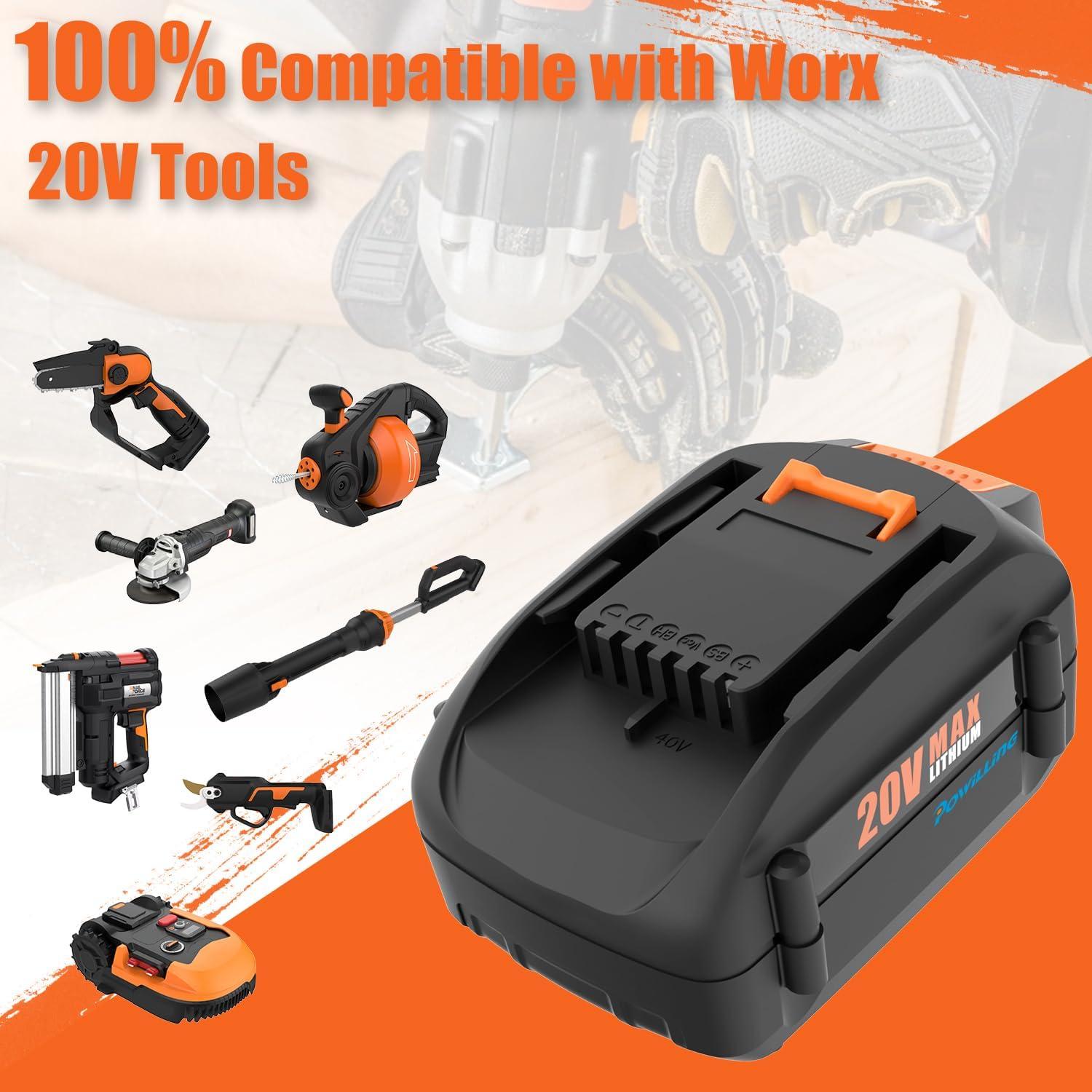 Batería de Reemplazo Powilling 20V 6.5Ah para Worx WA3578 WA3575