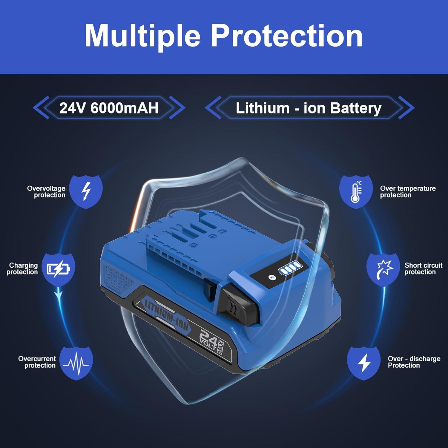 Batería de Litio Energup 24V 3.0Ah para Kobalt 24V (2 Paquetes)