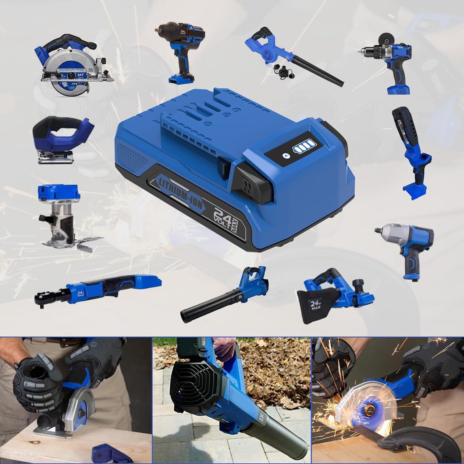 Batería de Litio Energup 24V 3.0Ah para Kobalt 24V (2 Paquetes)