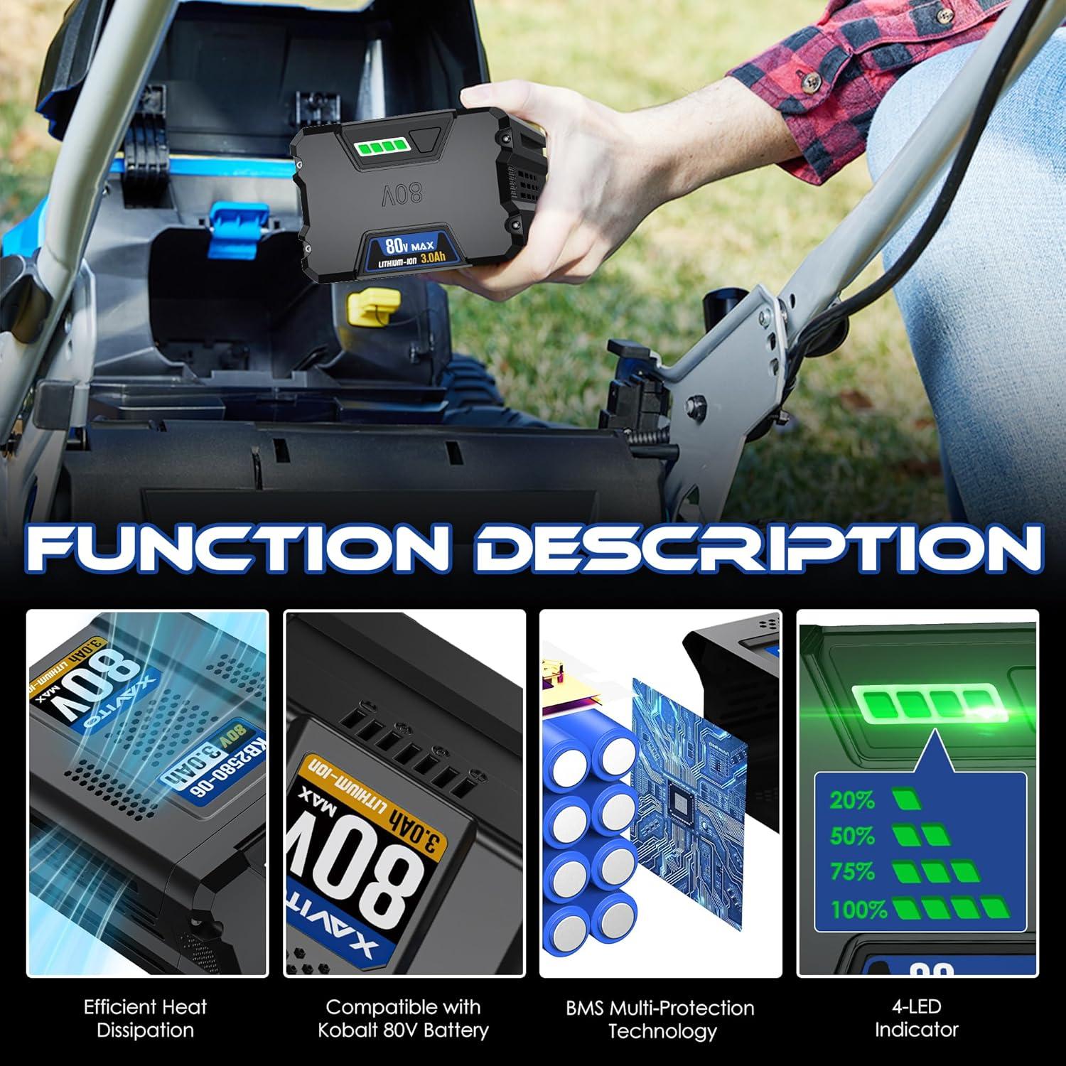 Batería de Litio XAVITO 80V 3000mAh para Kobalt